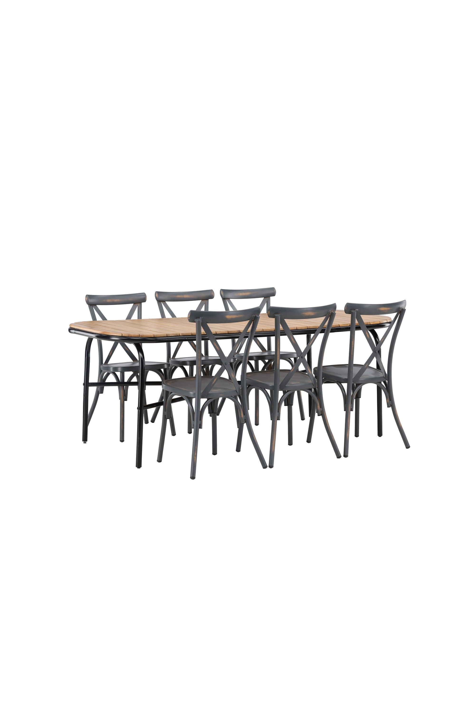 Holmbeck Outdoor-Tischset Peking 200cm/6St. in Dunkelgrau präsentiert im Onlineshop von KAQTU Design AG. Gartentischset ist von Venture Home