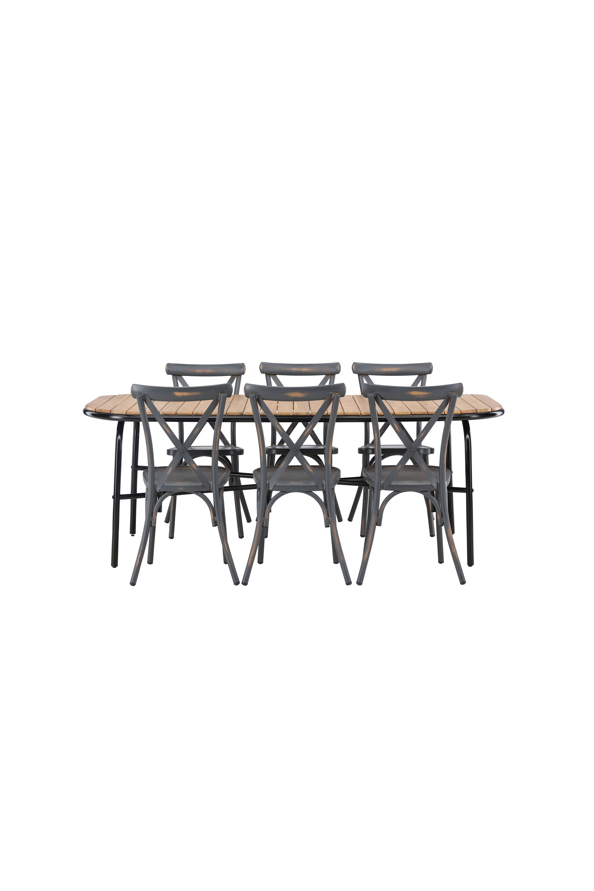 Holmbeck Outdoor-Tischset Peking 200cm/6St. in Dunkelgrau präsentiert im Onlineshop von KAQTU Design AG. Gartentischset ist von Venture Home