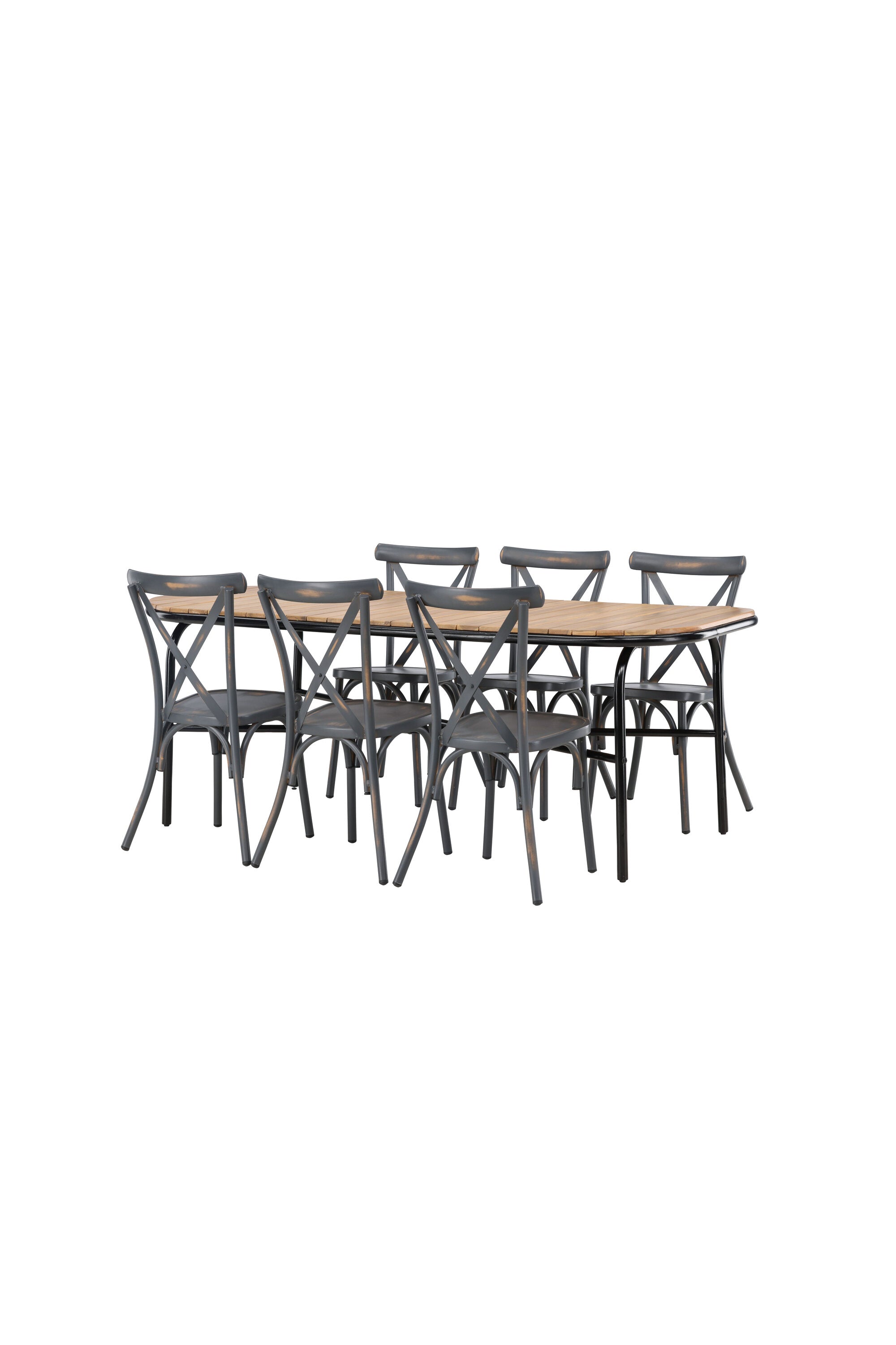 Holmbeck Outdoor-Tischset Peking 200cm/6St. in Dunkelgrau präsentiert im Onlineshop von KAQTU Design AG. Gartentischset ist von Venture Home