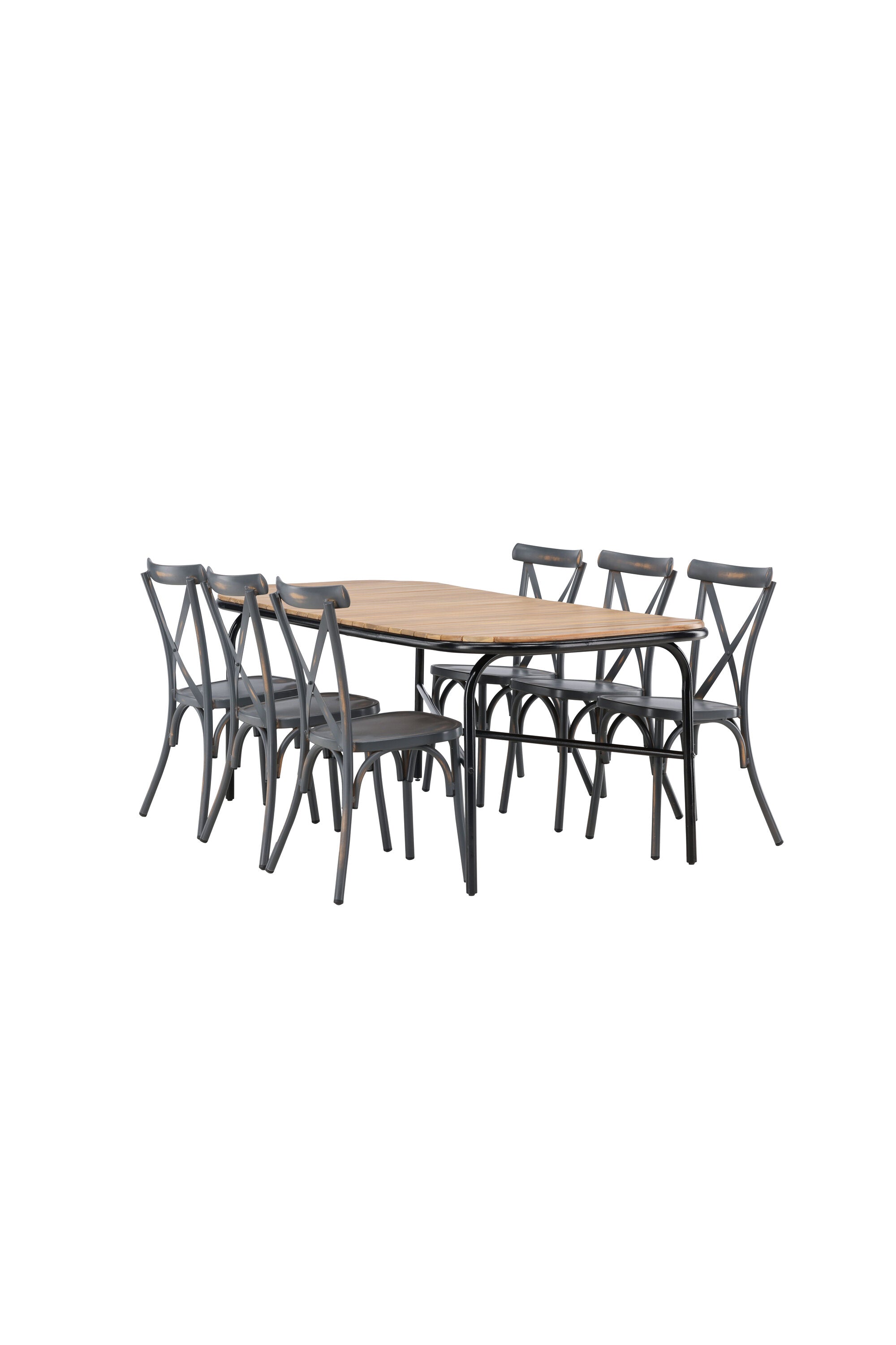 Holmbeck Outdoor-Tischset Peking 200cm/6St. in Dunkelgrau präsentiert im Onlineshop von KAQTU Design AG. Gartentischset ist von Venture Home
