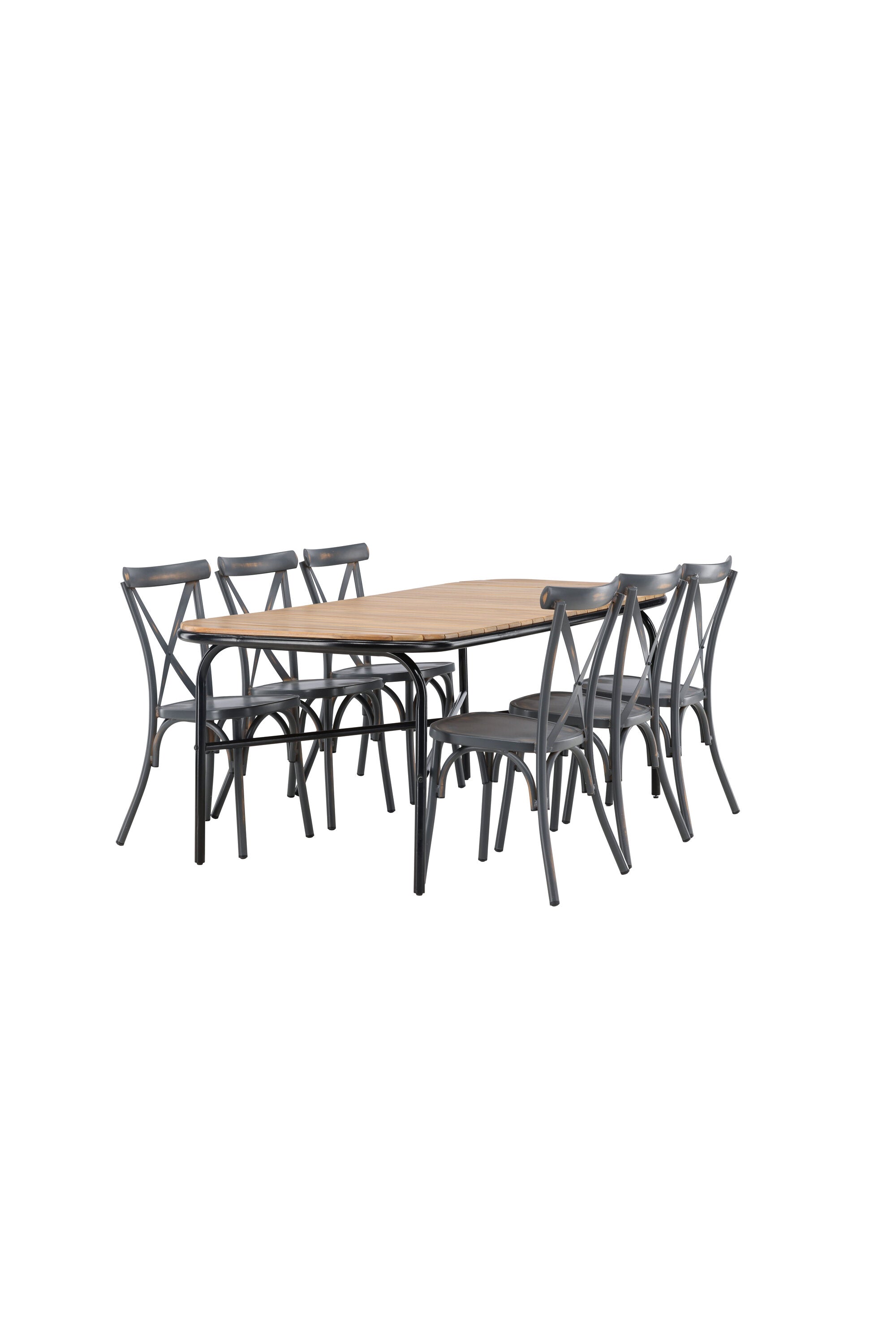 Holmbeck Outdoor-Tischset Peking 200cm/6St. in Dunkelgrau präsentiert im Onlineshop von KAQTU Design AG. Gartentischset ist von Venture Home