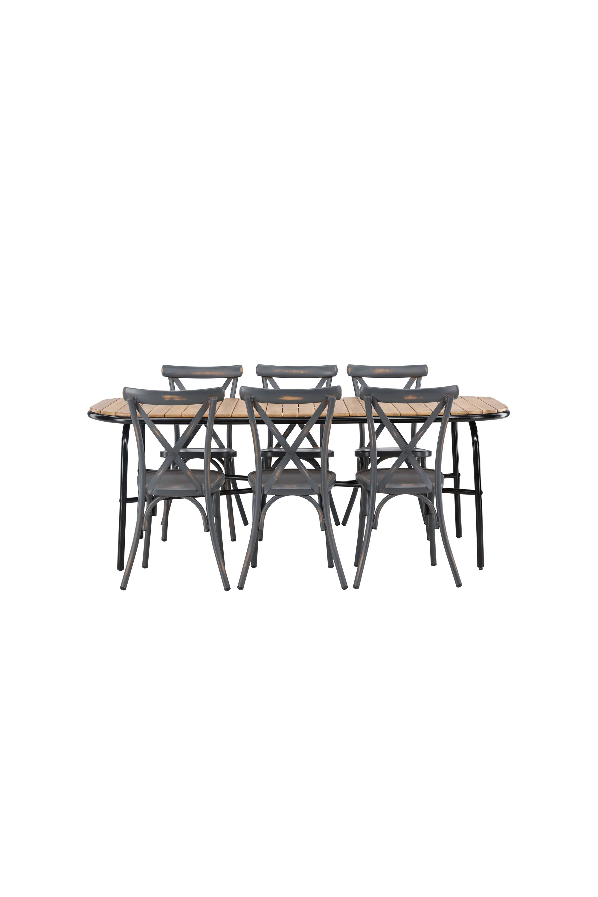 Holmbeck Outdoor-Tischset Peking 200cm/6St. in Dunkelgrau präsentiert im Onlineshop von KAQTU Design AG. Gartentischset ist von Venture Home