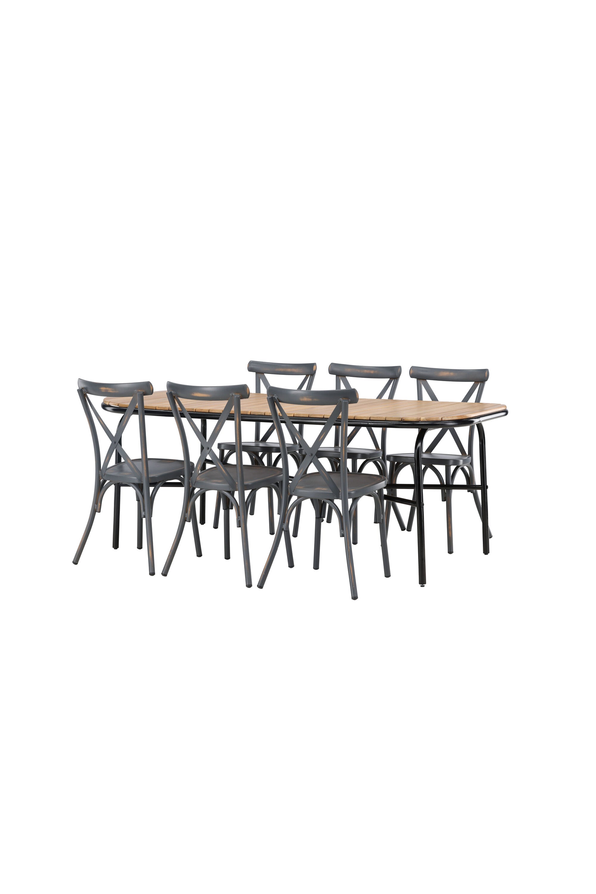 Holmbeck Outdoor-Tischset Peking 200cm/6St. in Dunkelgrau präsentiert im Onlineshop von KAQTU Design AG. Gartentischset ist von Venture Home