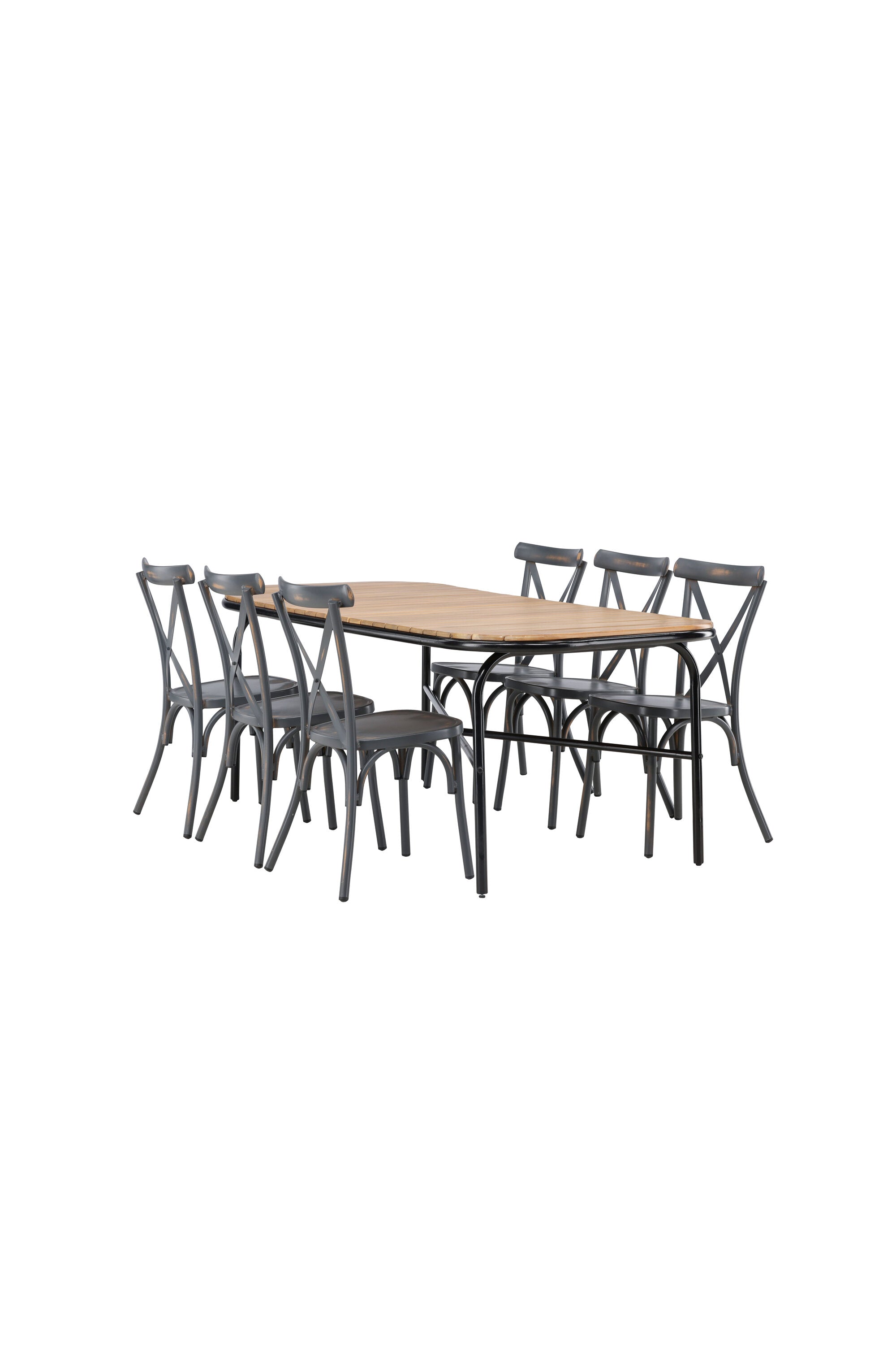 Holmbeck Outdoor-Tischset Peking 200cm/6St. in Dunkelgrau präsentiert im Onlineshop von KAQTU Design AG. Gartentischset ist von Venture Home