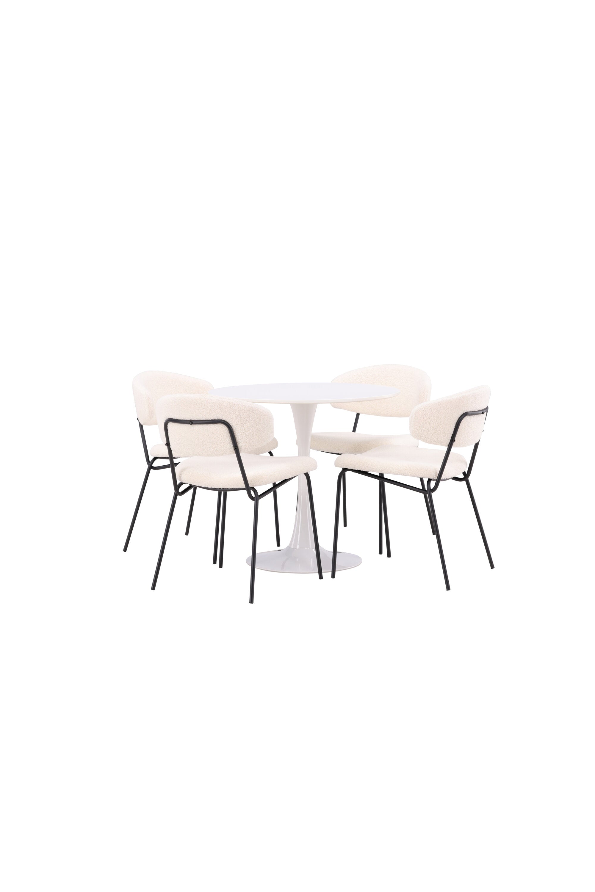 Hamden Esszimmerset + Chico ⌀80cm/4St. in Weiss präsentiert im Onlineshop von KAQTU Design AG. Esszimmerset ist von Venture Home