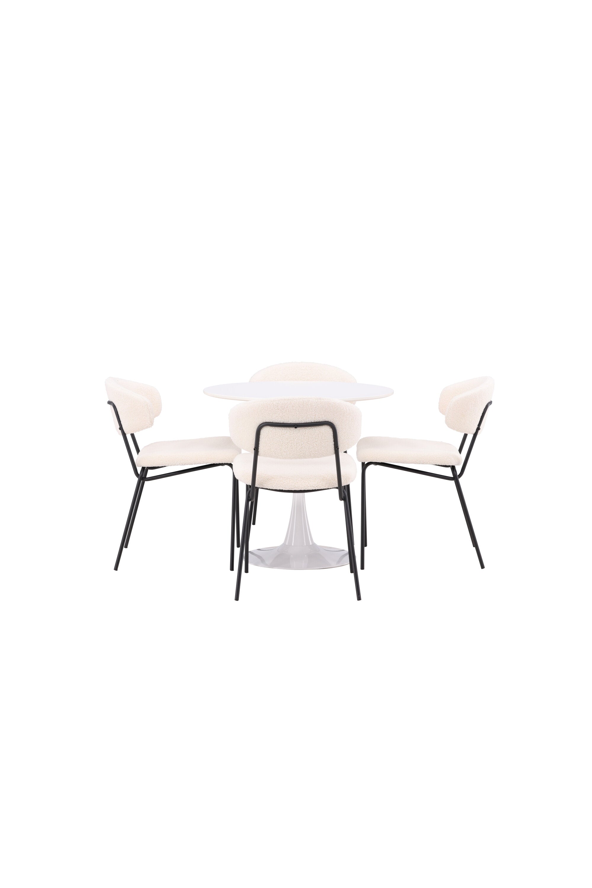 Hamden Esszimmerset + Chico ⌀80cm/4St. in Weiss präsentiert im Onlineshop von KAQTU Design AG. Esszimmerset ist von Venture Home