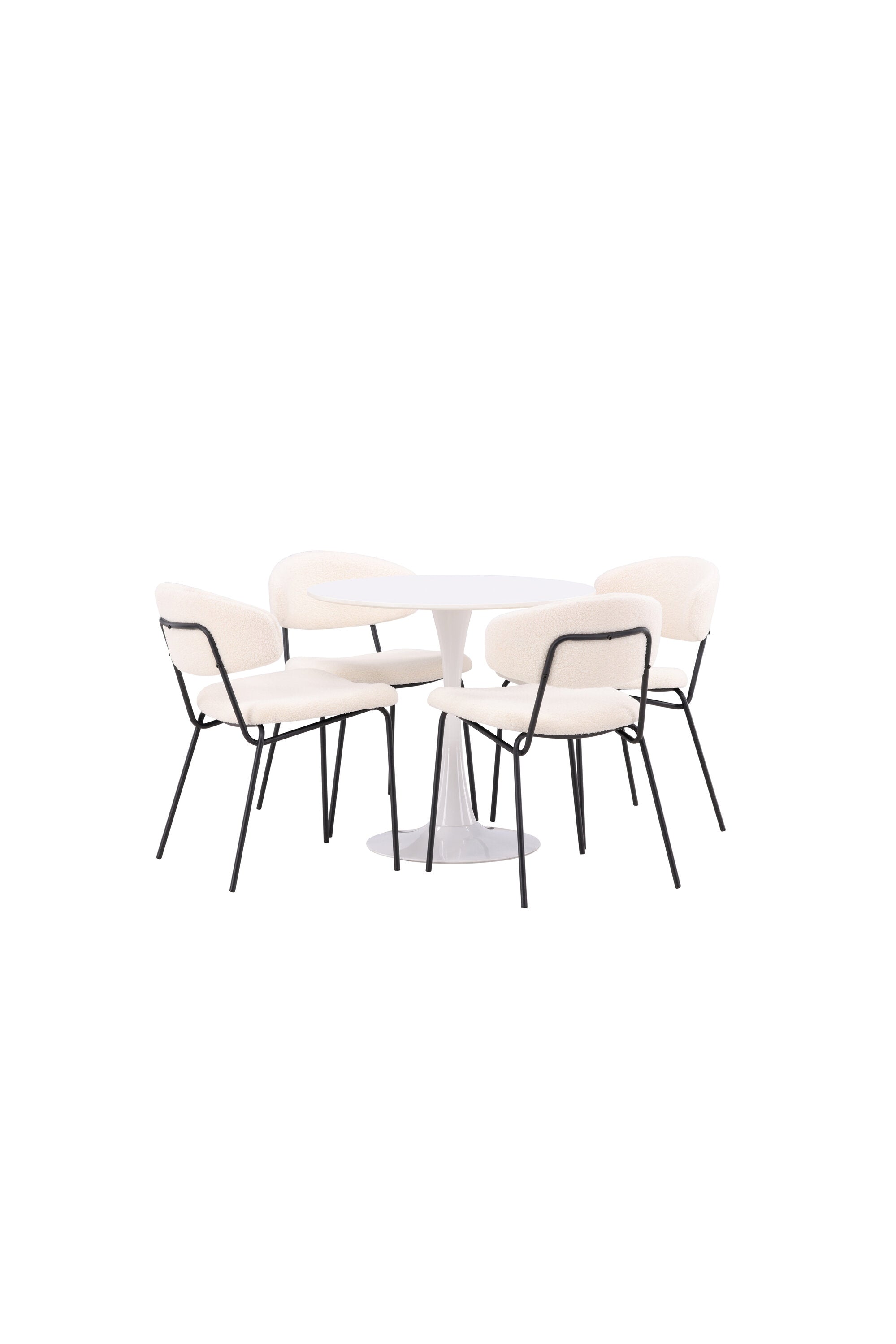 Hamden Esszimmerset + Chico ⌀80cm/4St. in Weiss präsentiert im Onlineshop von KAQTU Design AG. Esszimmerset ist von Venture Home