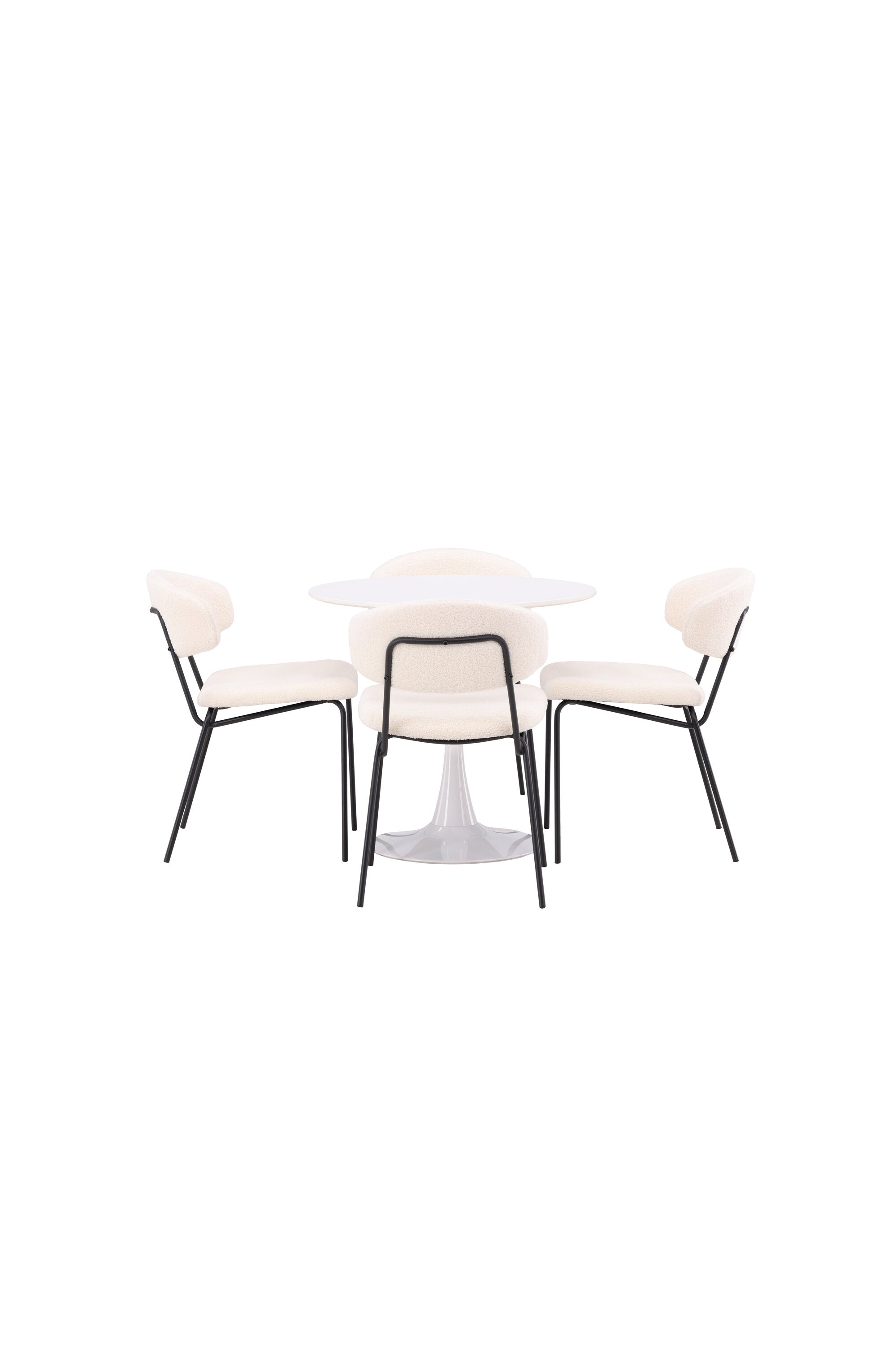 Hamden Esszimmerset + Chico ⌀80cm/4St. in Weiss präsentiert im Onlineshop von KAQTU Design AG. Esszimmerset ist von Venture Home