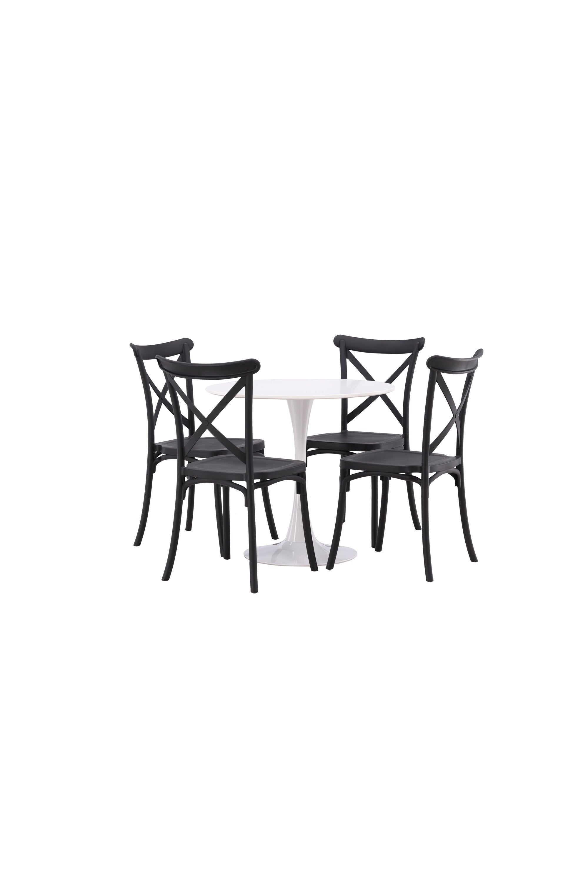 Hamden Esszimmerset + Crosett ⌀80cm/4St. in Schwarz präsentiert im Onlineshop von KAQTU Design AG. Esszimmerset ist von Venture Home
