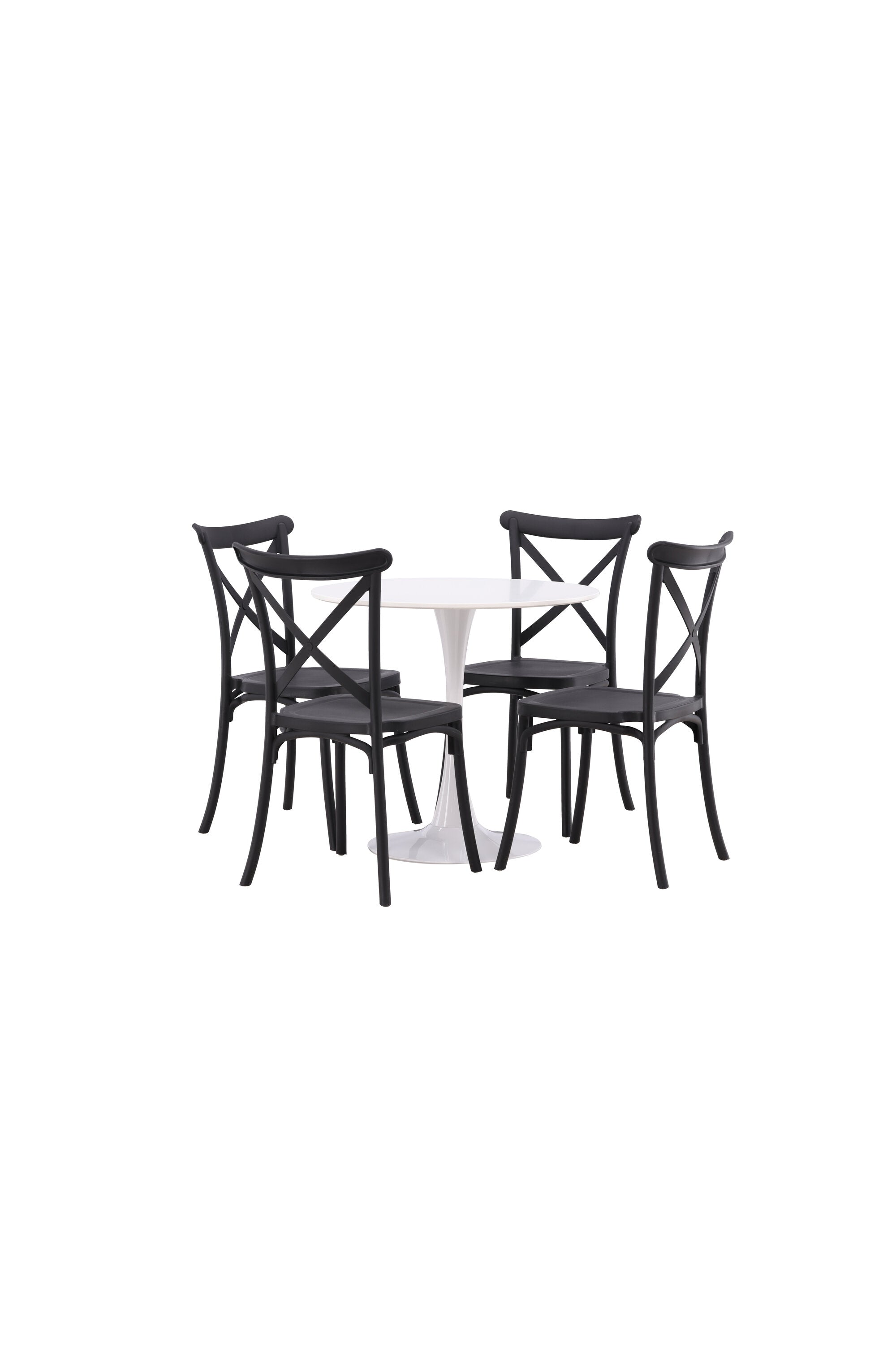 Hamden Esszimmerset + Crosett ⌀80cm/4St. in Schwarz präsentiert im Onlineshop von KAQTU Design AG. Esszimmerset ist von Venture Home