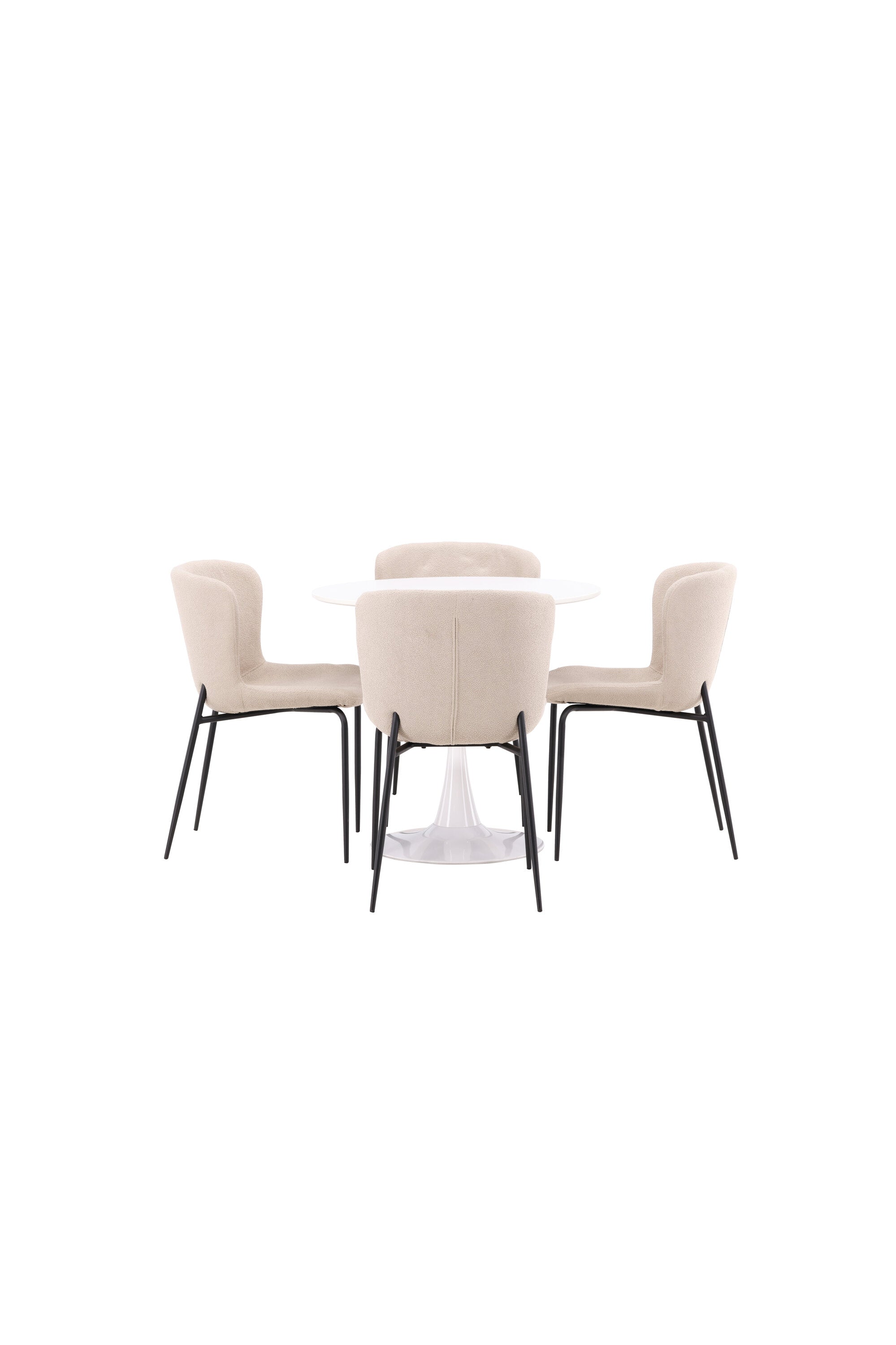 Hamden Esszimmerset + Modesto ⌀80cm/4St. in Beige, Schwarz präsentiert im Onlineshop von KAQTU Design AG. Esszimmerset ist von Venture Home
