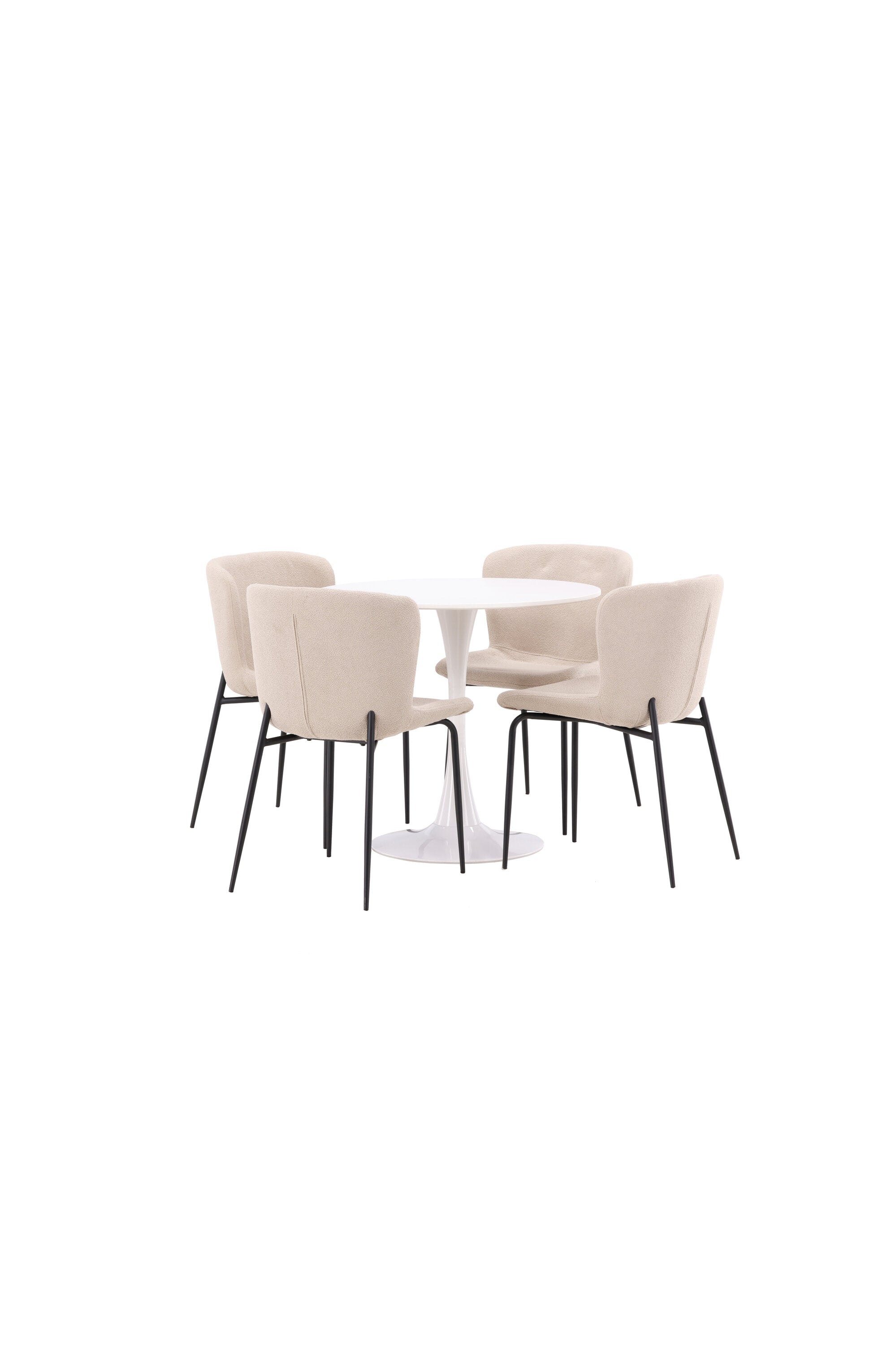 Hamden Esszimmerset + Modesto ⌀80cm/4St. in Beige, Schwarz präsentiert im Onlineshop von KAQTU Design AG. Esszimmerset ist von Venture Home