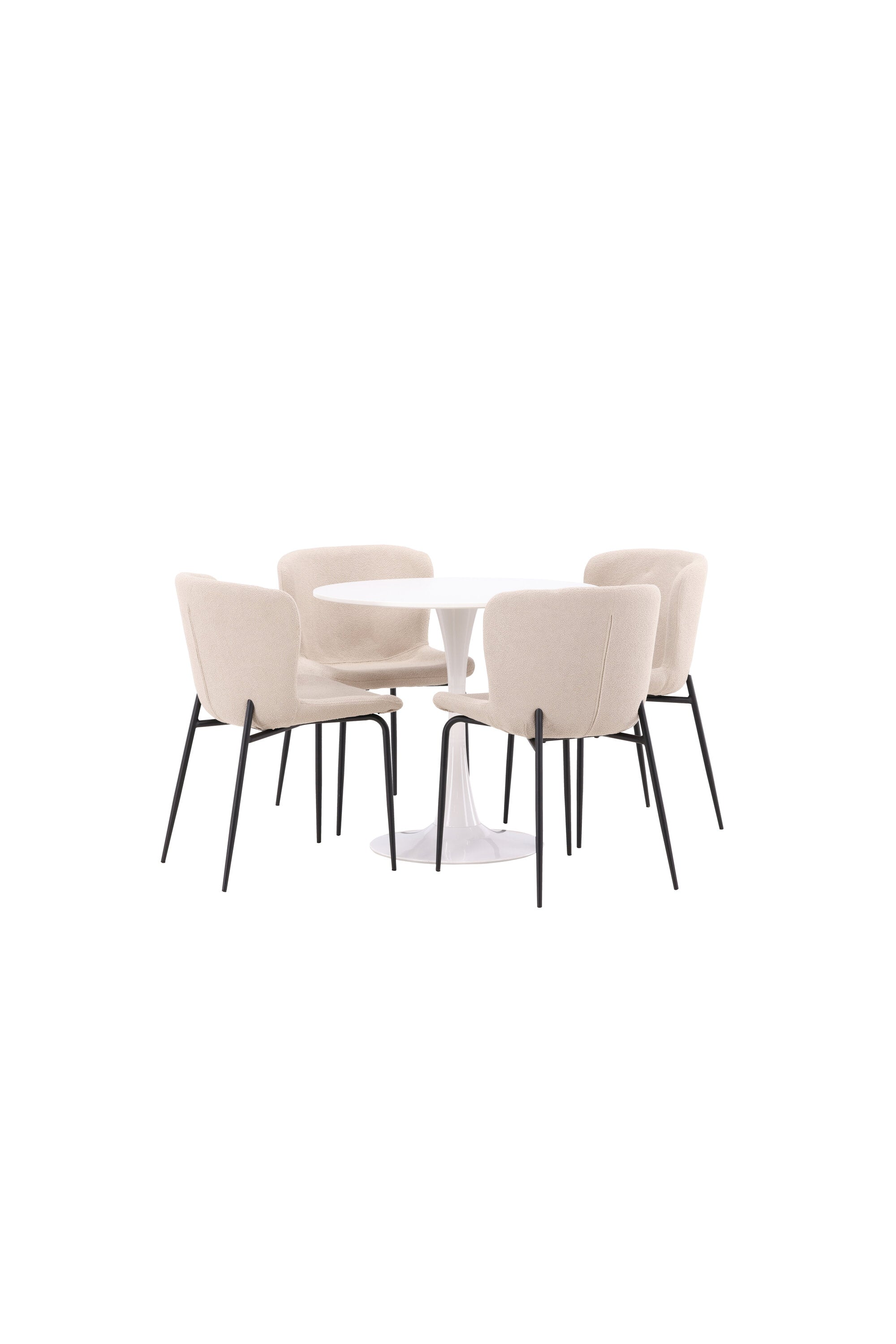 Hamden Esszimmerset + Modesto ⌀80cm/4St. in Beige, Schwarz präsentiert im Onlineshop von KAQTU Design AG. Esszimmerset ist von Venture Home