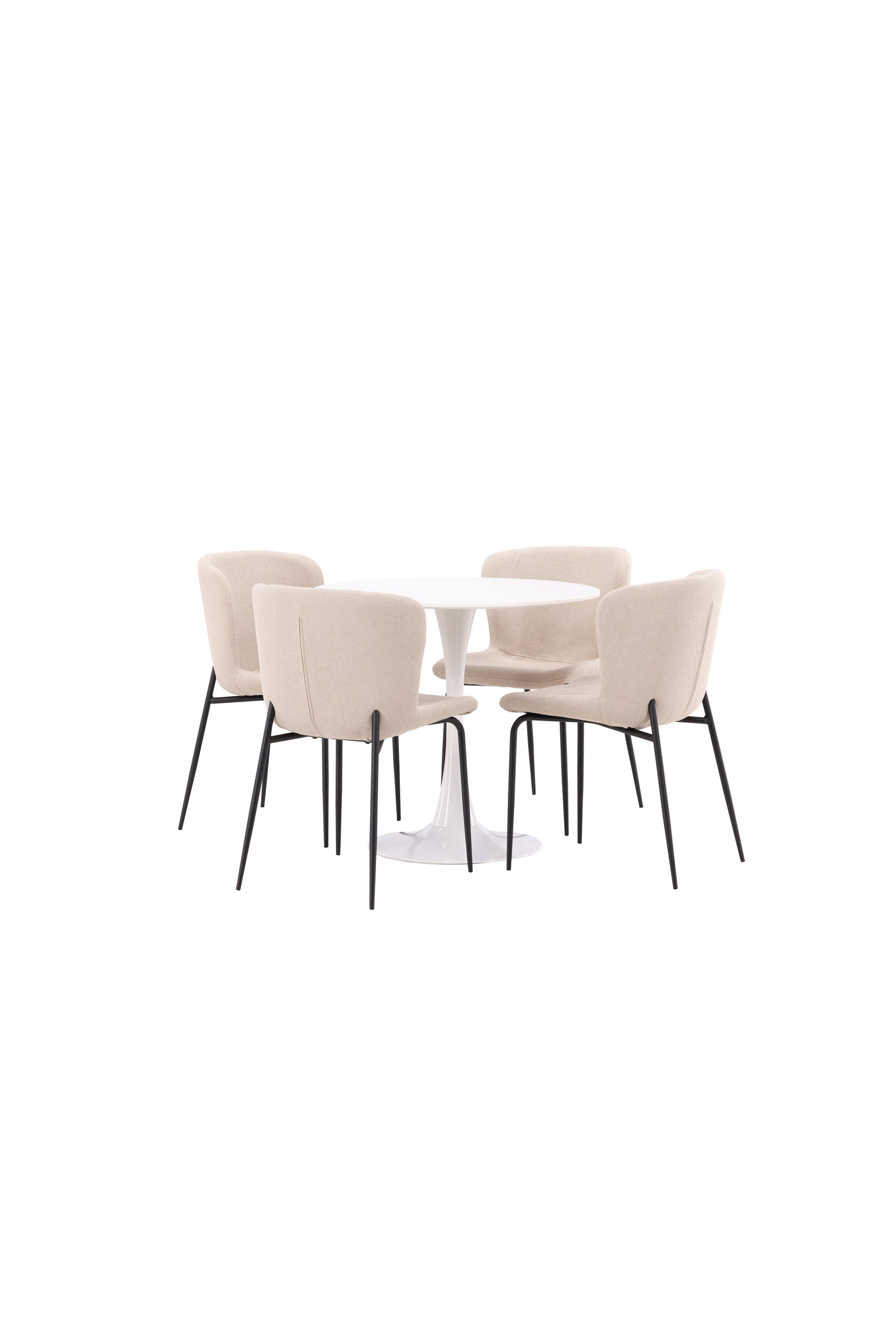 Hamden Esszimmerset + Modesto ⌀80cm/4St. in Beige, Schwarz präsentiert im Onlineshop von KAQTU Design AG. Esszimmerset ist von Venture Home