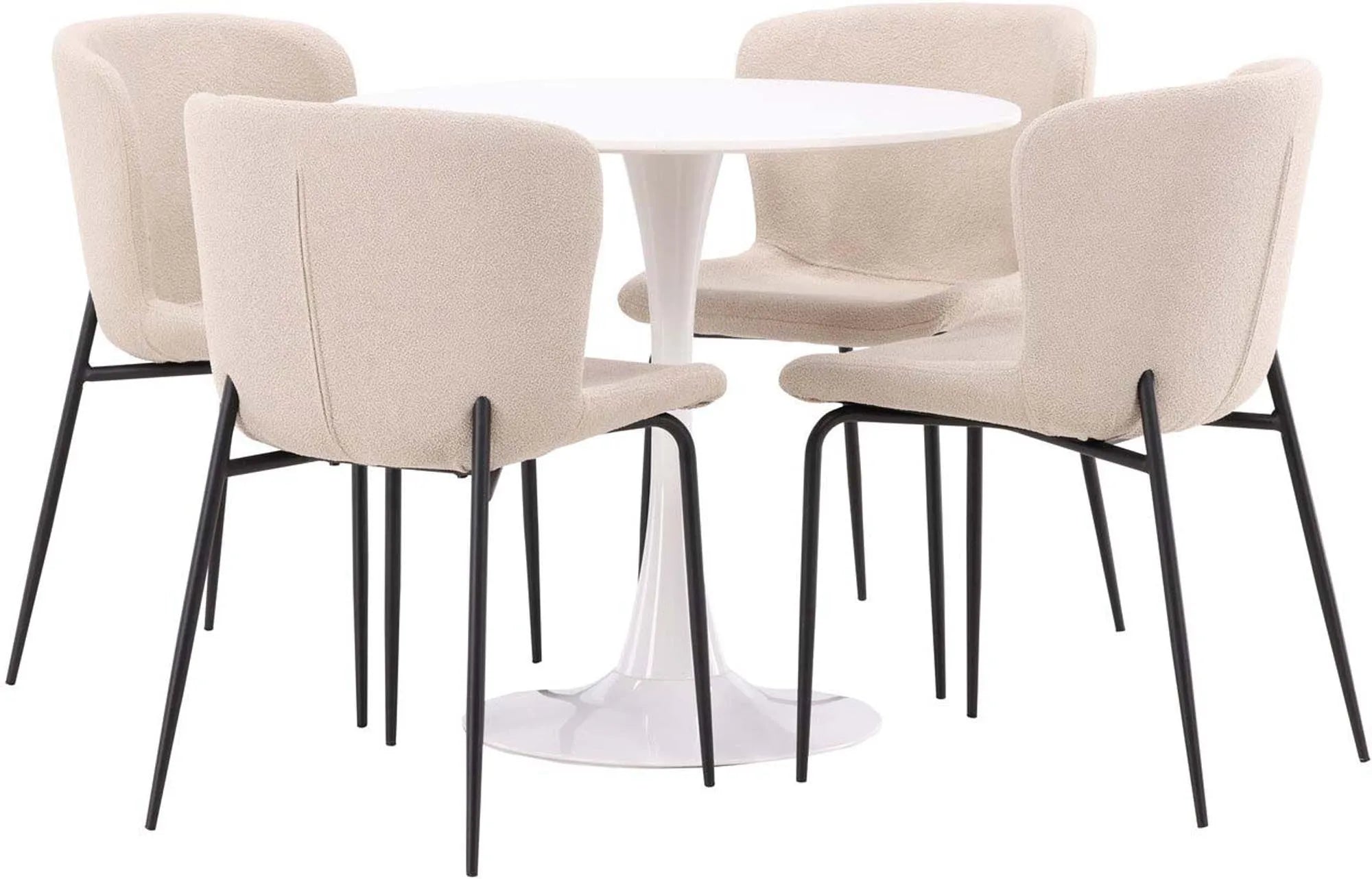 Stilvolles Hamden Esszimmerset mit rundem Modesto Tisch für 4.
