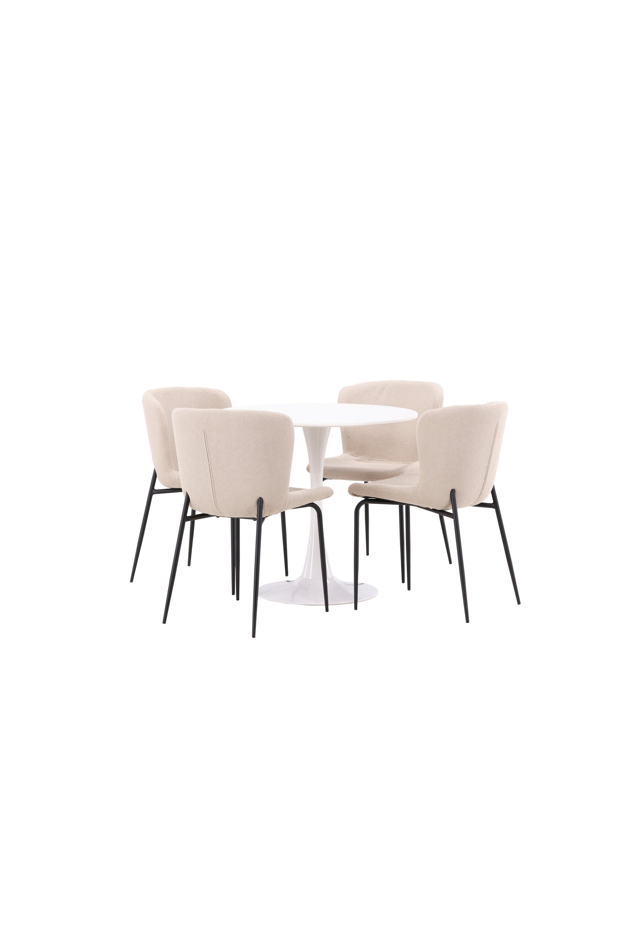 Hamden Esszimmerset + Modesto ⌀80cm/4St. in Beige, Schwarz präsentiert im Onlineshop von KAQTU Design AG. Esszimmerset ist von Venture Home