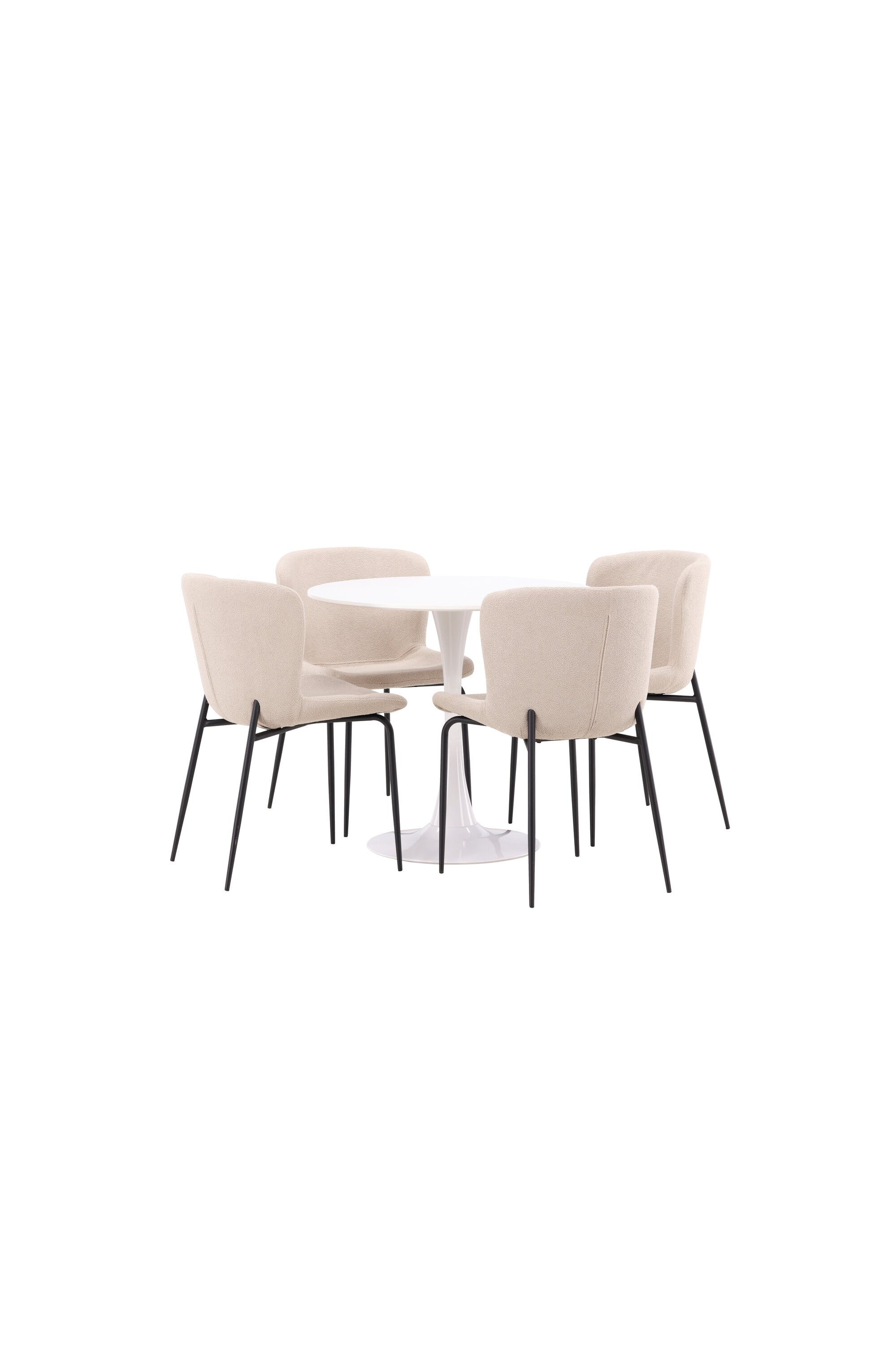 Hamden Esszimmerset + Modesto ⌀80cm/4St. in Beige, Schwarz präsentiert im Onlineshop von KAQTU Design AG. Esszimmerset ist von Venture Home