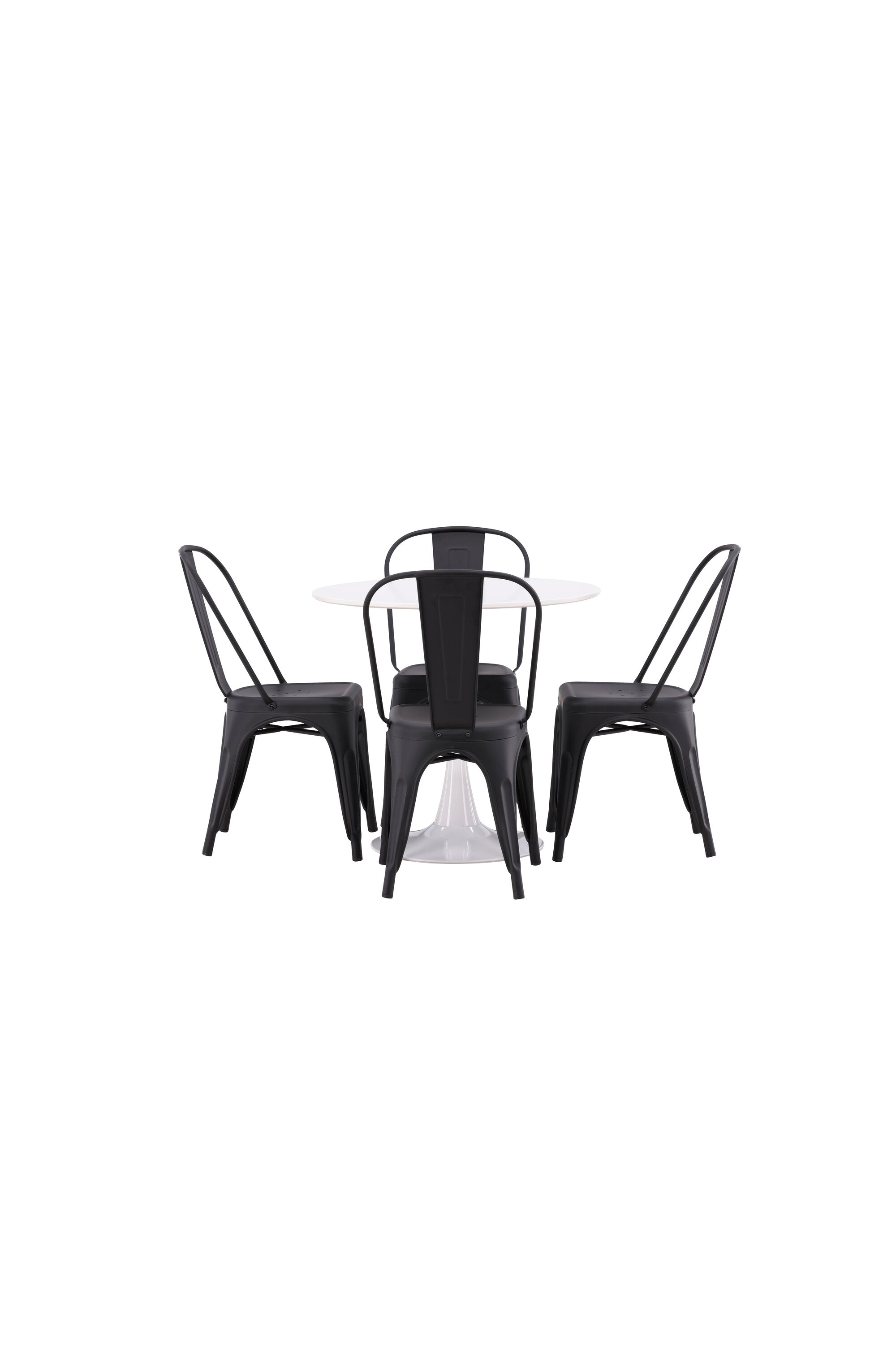 Hamden Esszimmerset + Tempe ⌀80cm/4St. in Schwarz präsentiert im Onlineshop von KAQTU Design AG. Esszimmerset ist von Venture Home