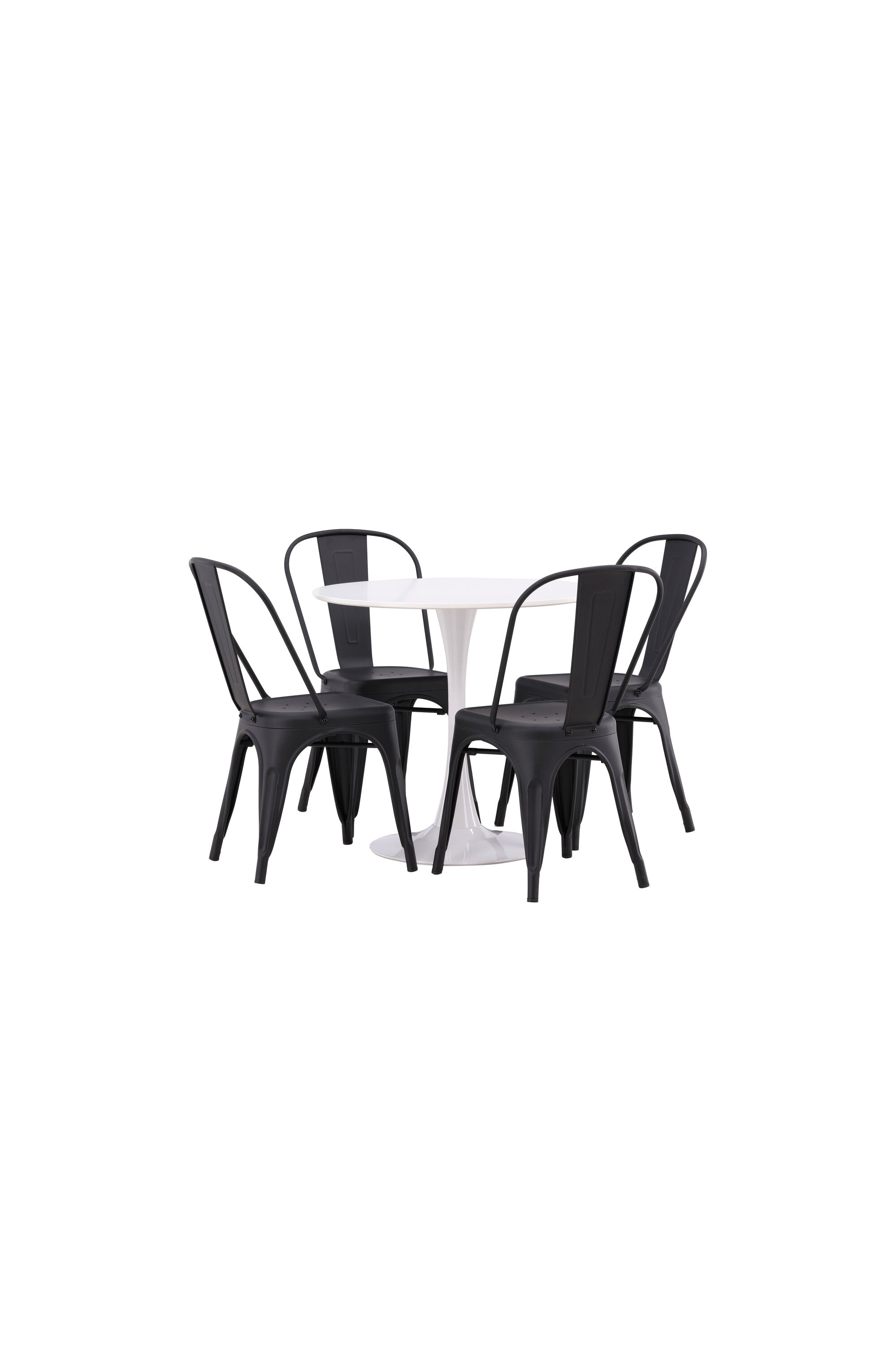Hamden Esszimmerset + Tempe ⌀80cm/4St. in Schwarz präsentiert im Onlineshop von KAQTU Design AG. Esszimmerset ist von Venture Home