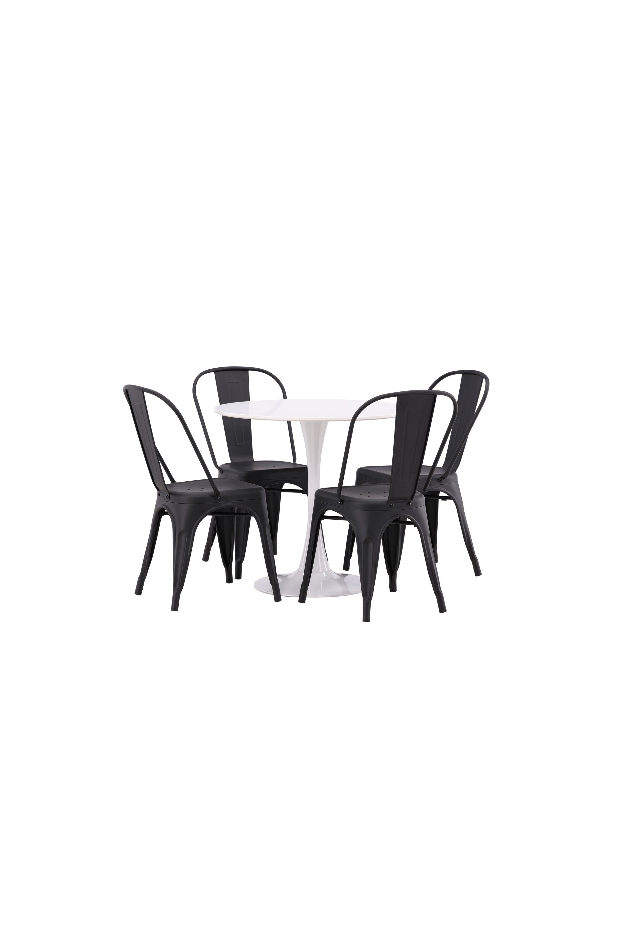 Hamden Esszimmerset + Tempe ⌀80cm/4St. in Schwarz präsentiert im Onlineshop von KAQTU Design AG. Esszimmerset ist von Venture Home