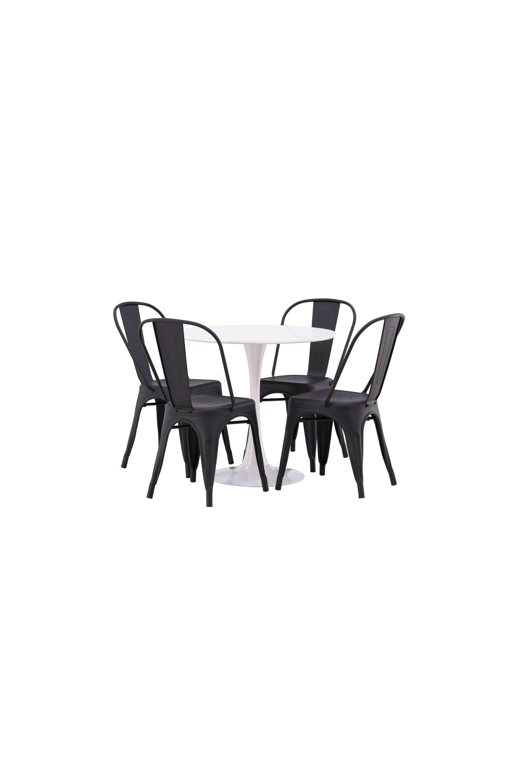 Hamden Esszimmerset + Tempe ⌀80cm/4St. in Schwarz präsentiert im Onlineshop von KAQTU Design AG. Esszimmerset ist von Venture Home