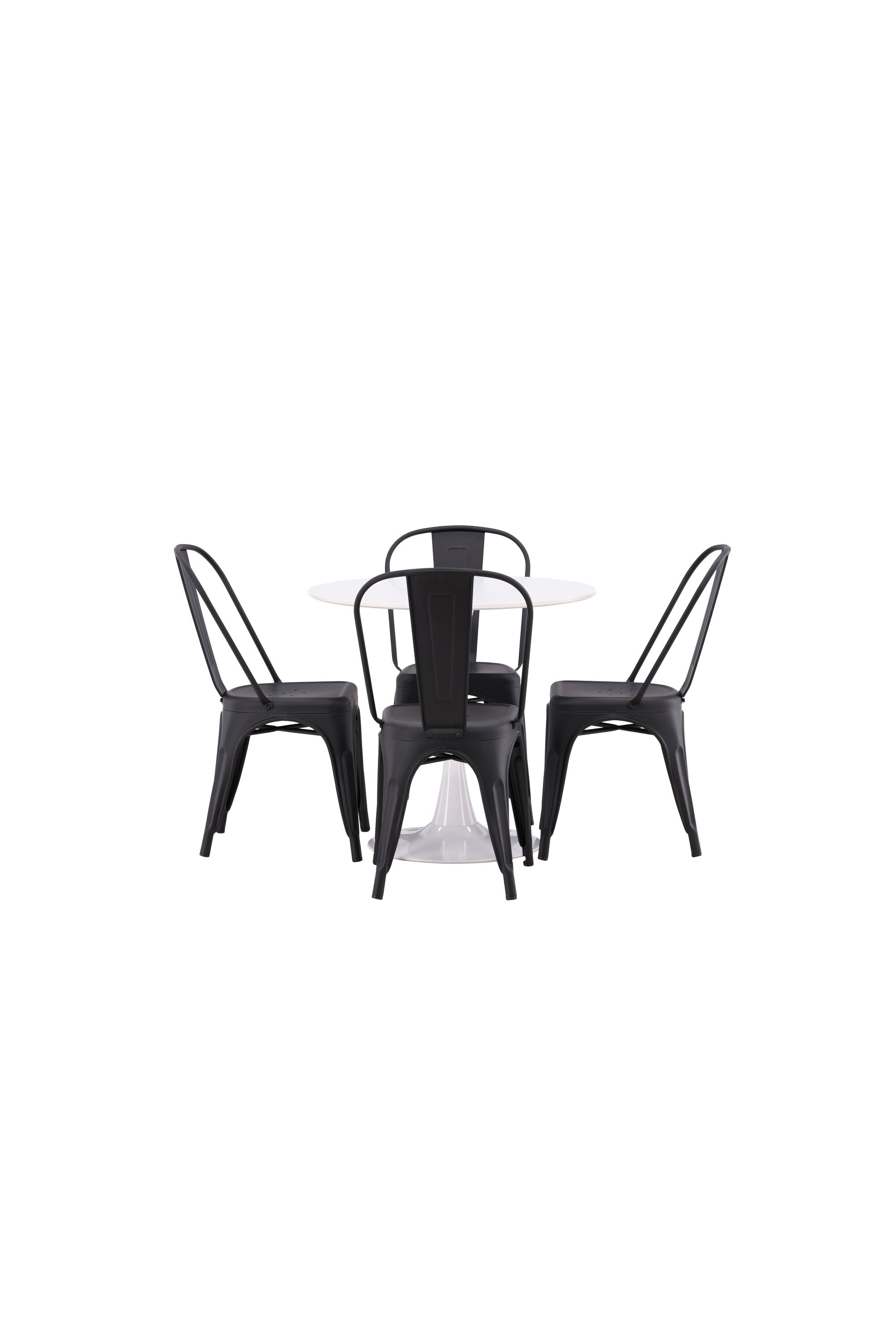 Hamden Esszimmerset + Tempe ⌀80cm/4St. in Schwarz präsentiert im Onlineshop von KAQTU Design AG. Esszimmerset ist von Venture Home