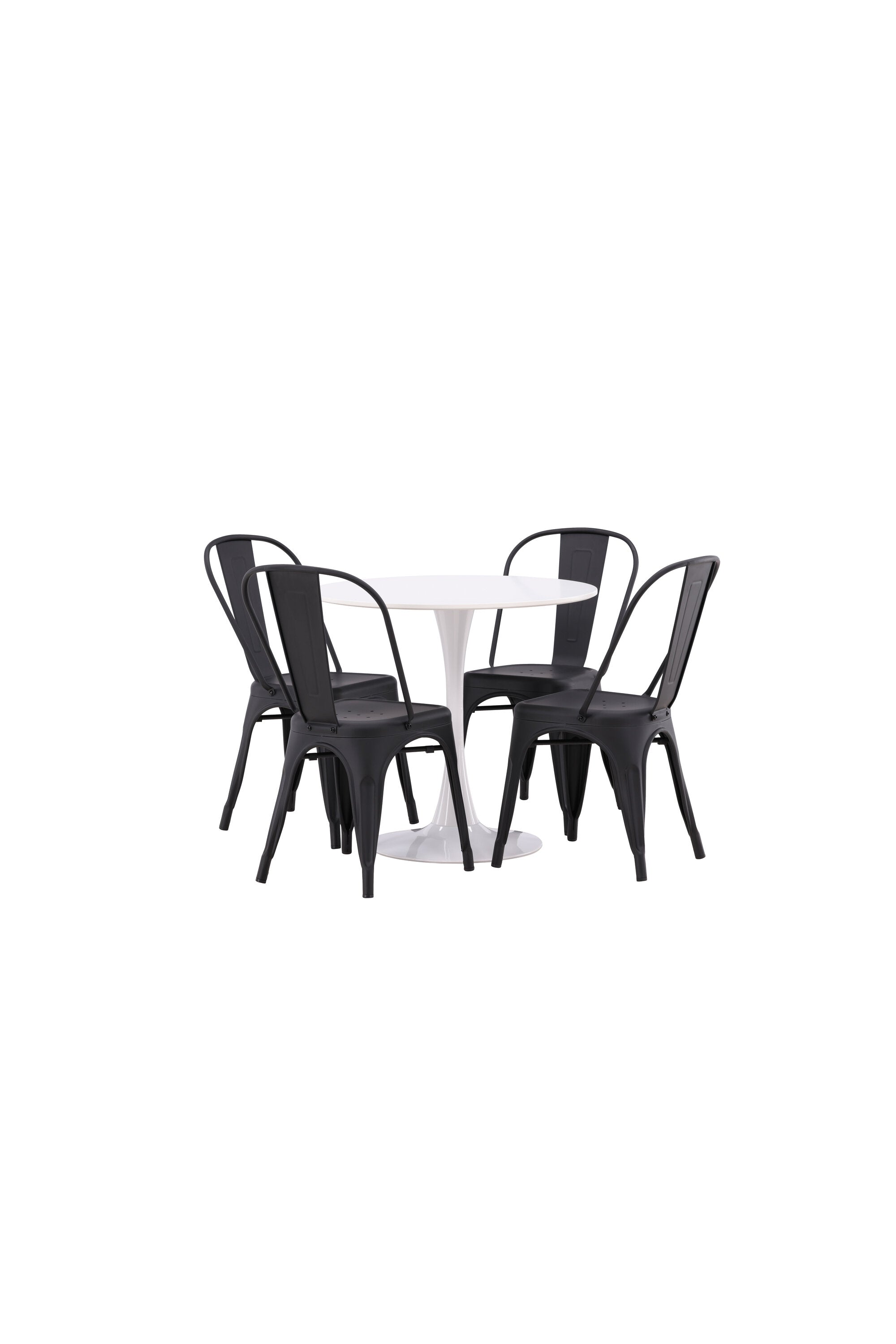 Hamden Esszimmerset + Tempe ⌀80cm/4St. in Schwarz präsentiert im Onlineshop von KAQTU Design AG. Esszimmerset ist von Venture Home