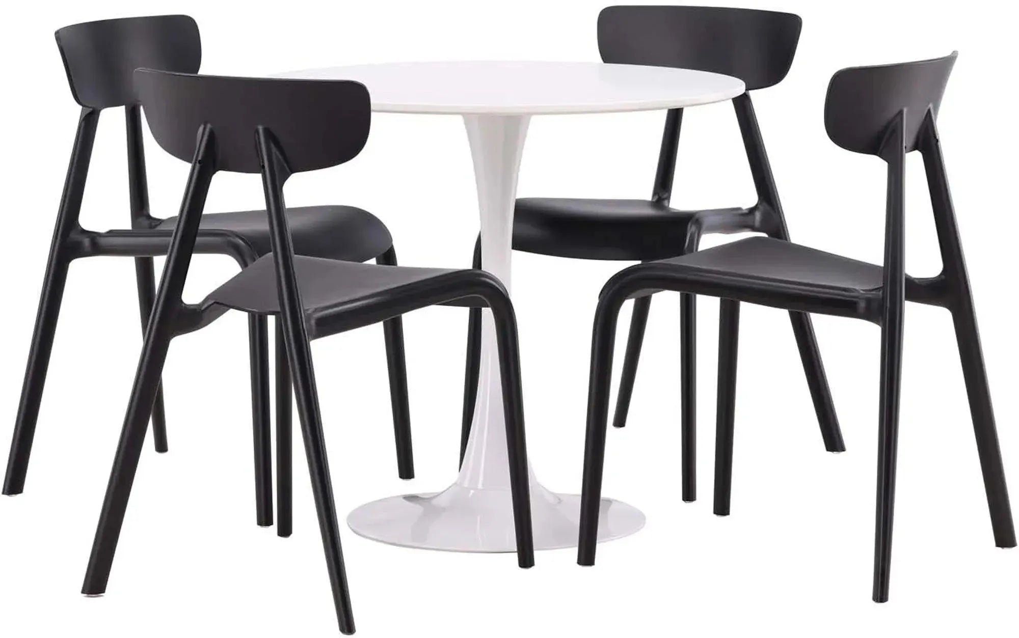 Stilvolles Hamden Esszimmerset mit 4 Ursholmen-Stühlen, ⌀80cm Tisch.
