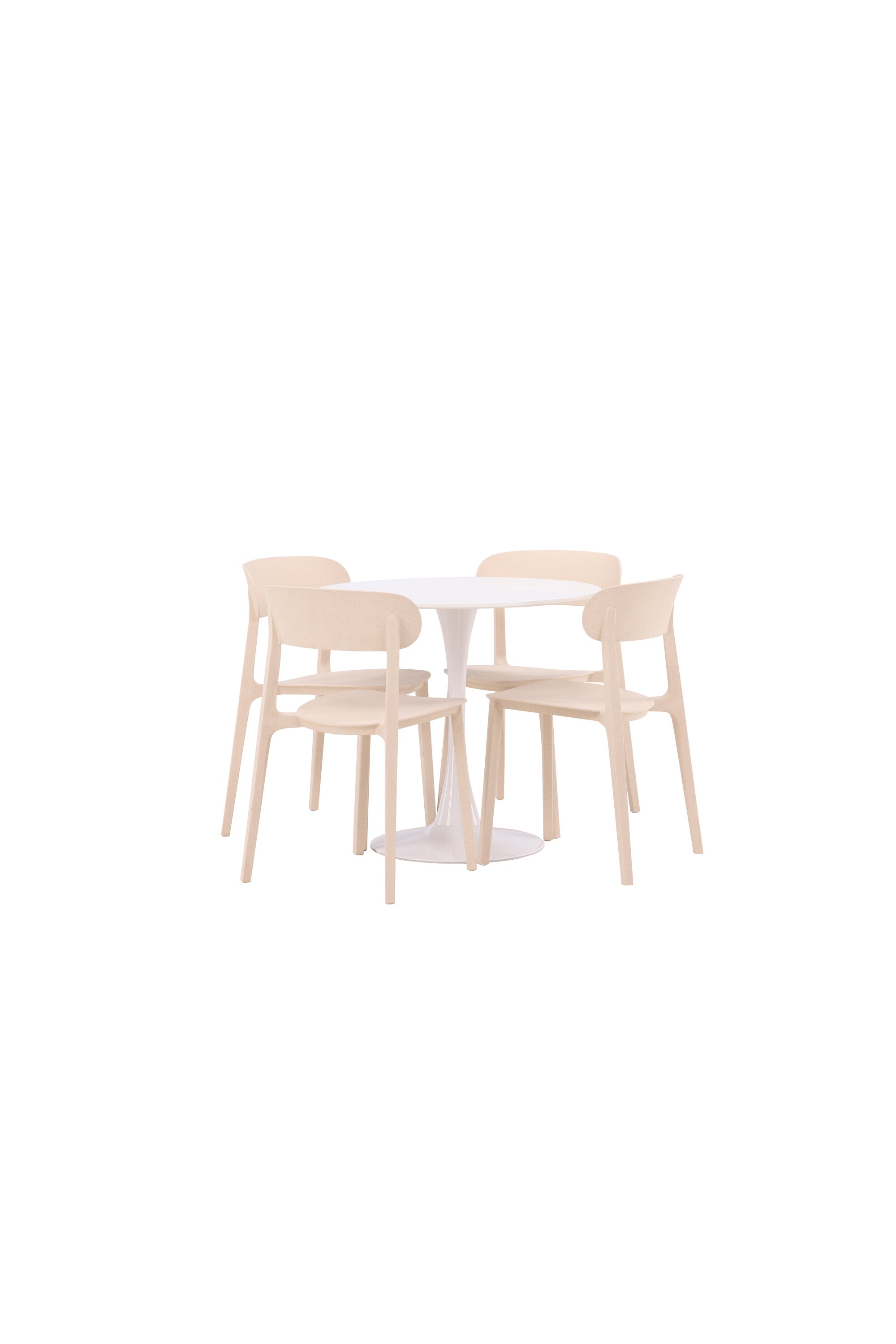 Hamden Esszimmerset + Åstol ⌀80cm/4St. in Beige präsentiert im Onlineshop von KAQTU Design AG. Esszimmerset ist von Venture Home