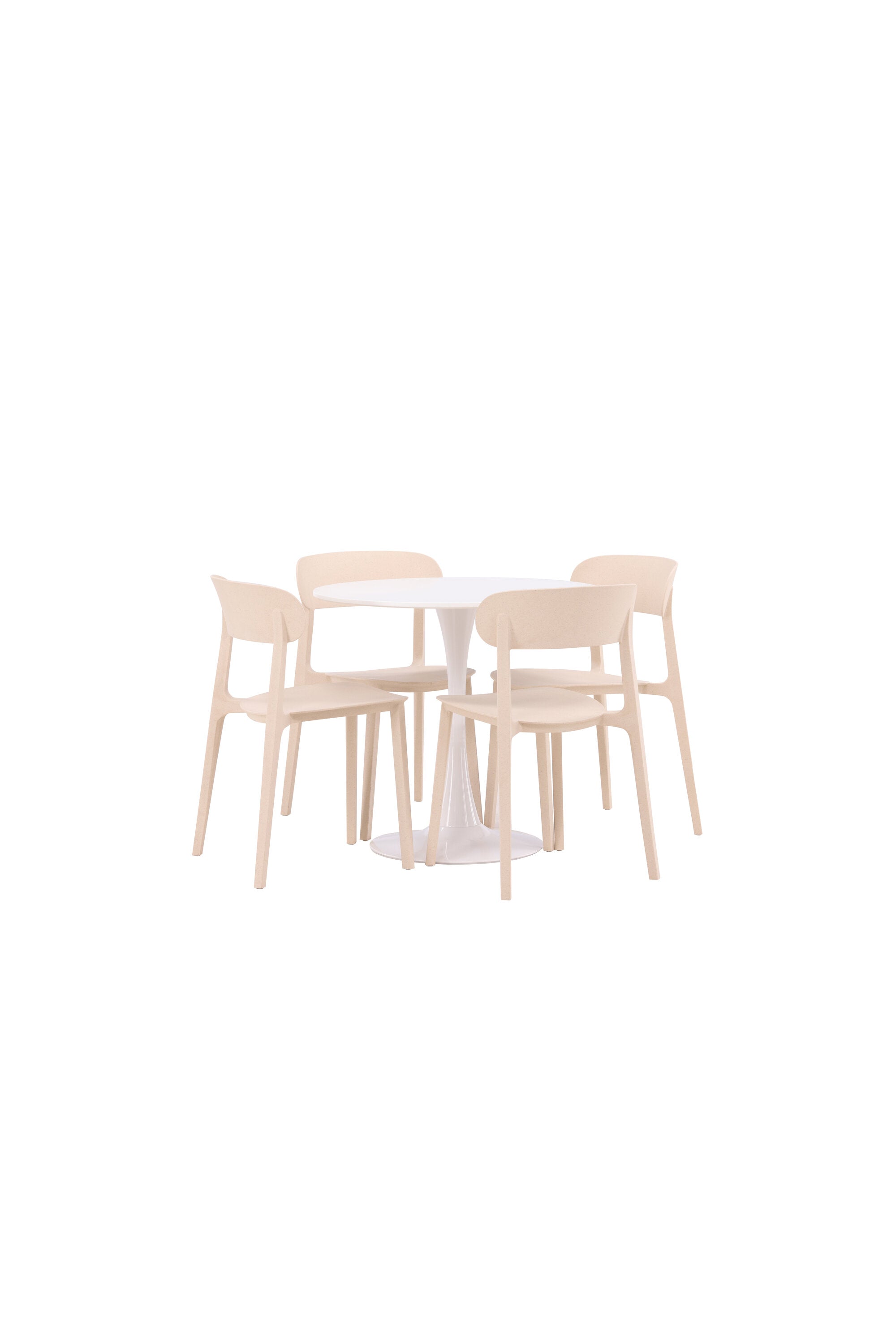 Hamden Esszimmerset + Åstol ⌀80cm/4St. in Beige präsentiert im Onlineshop von KAQTU Design AG. Esszimmerset ist von Venture Home
