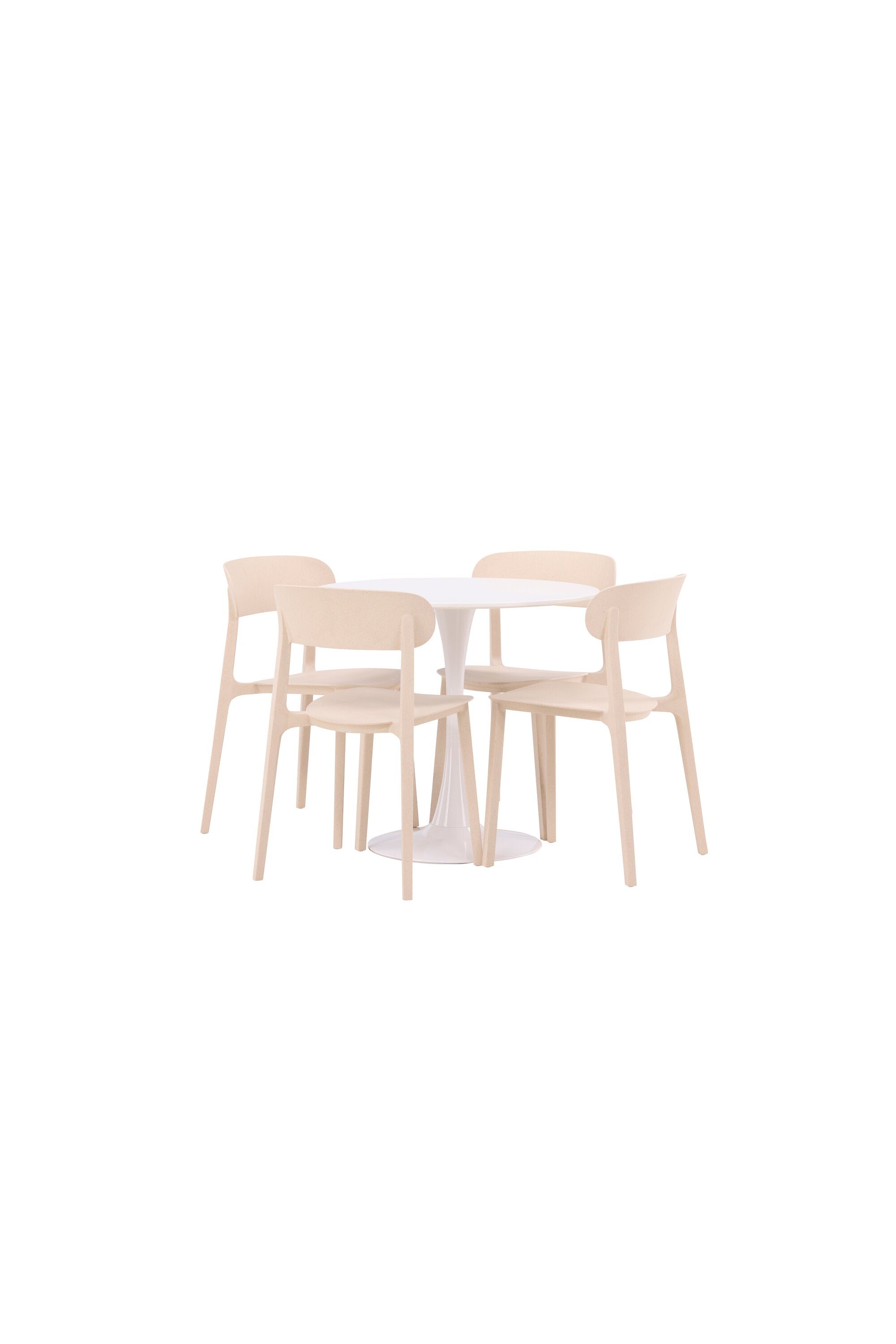 Hamden Esszimmerset + Åstol ⌀80cm/4St. in Beige präsentiert im Onlineshop von KAQTU Design AG. Esszimmerset ist von Venture Home