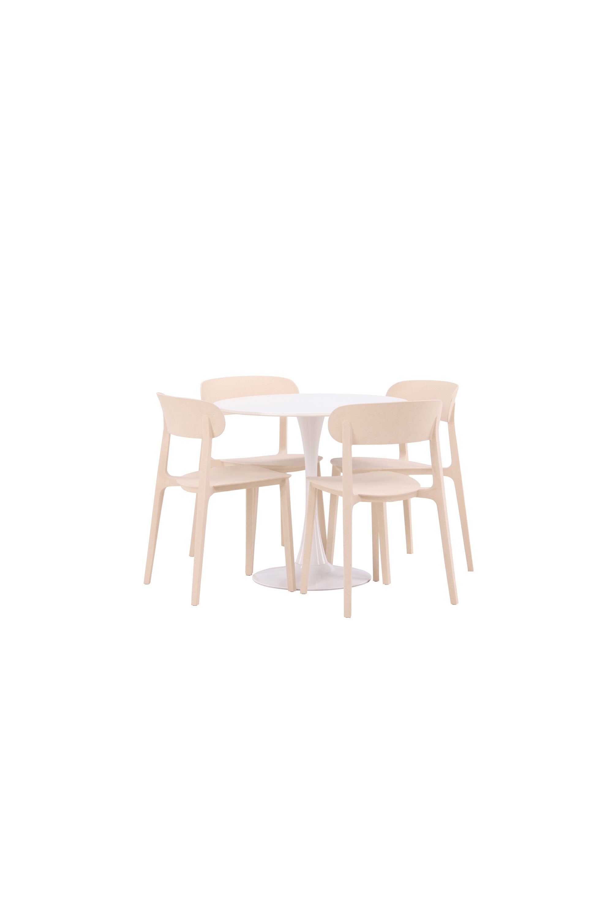Hamden Esszimmerset + Åstol ⌀80cm/4St. in Beige präsentiert im Onlineshop von KAQTU Design AG. Esszimmerset ist von Venture Home