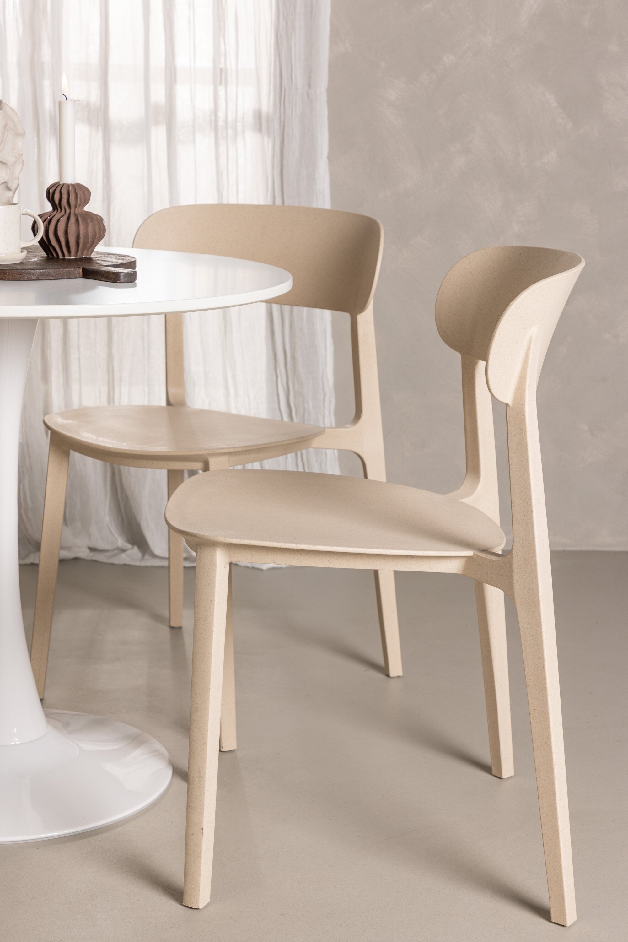 Hamden Esszimmerset + Åstol ⌀80cm/4St. in Beige präsentiert im Onlineshop von KAQTU Design AG. Esszimmerset ist von Venture Home