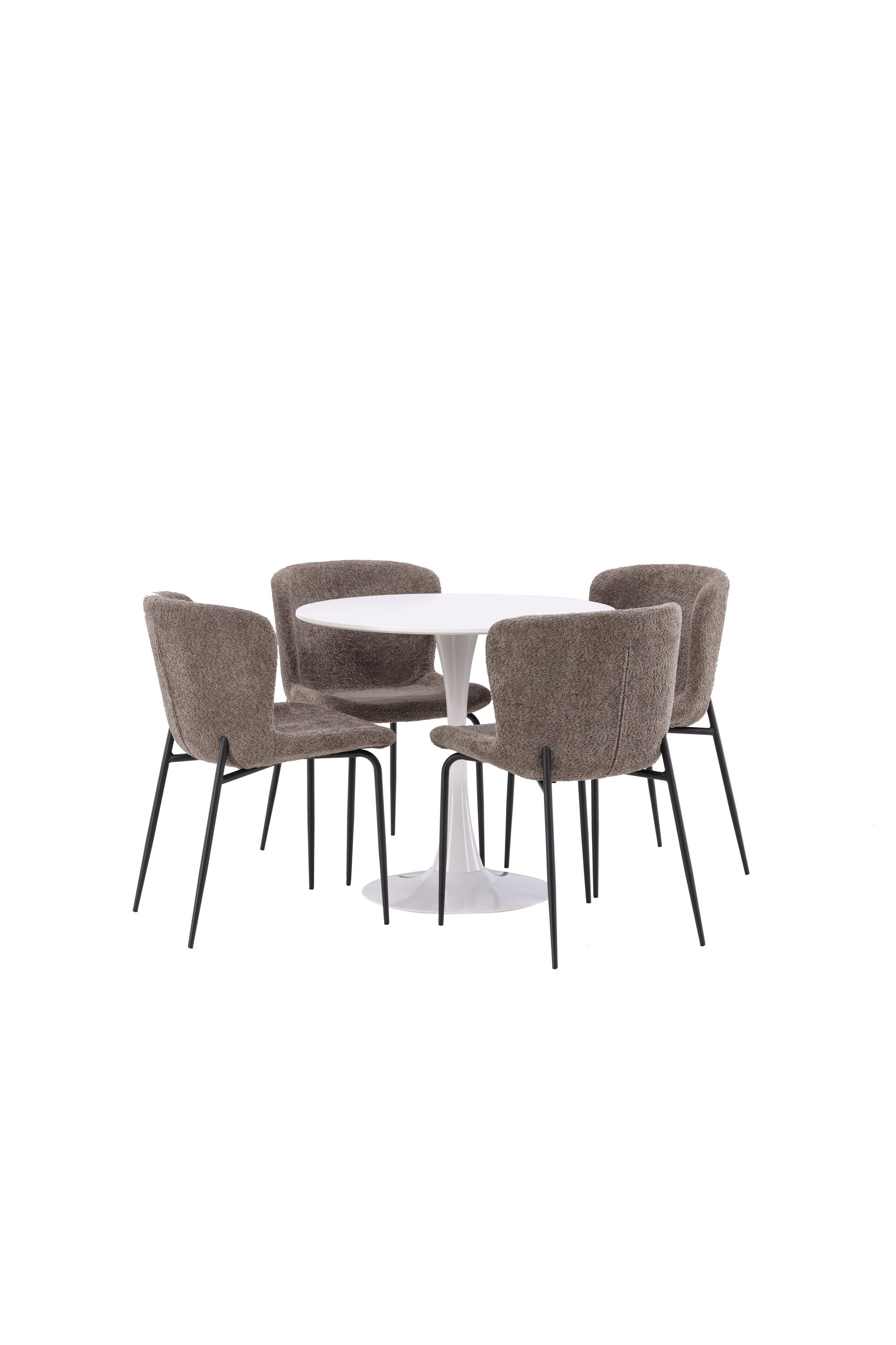 Hamden Esszimmerset + Modesto ⌀80cm/4St. in Schwarz, Dunkelgrau präsentiert im Onlineshop von KAQTU Design AG. Esszimmerset ist von Venture Home