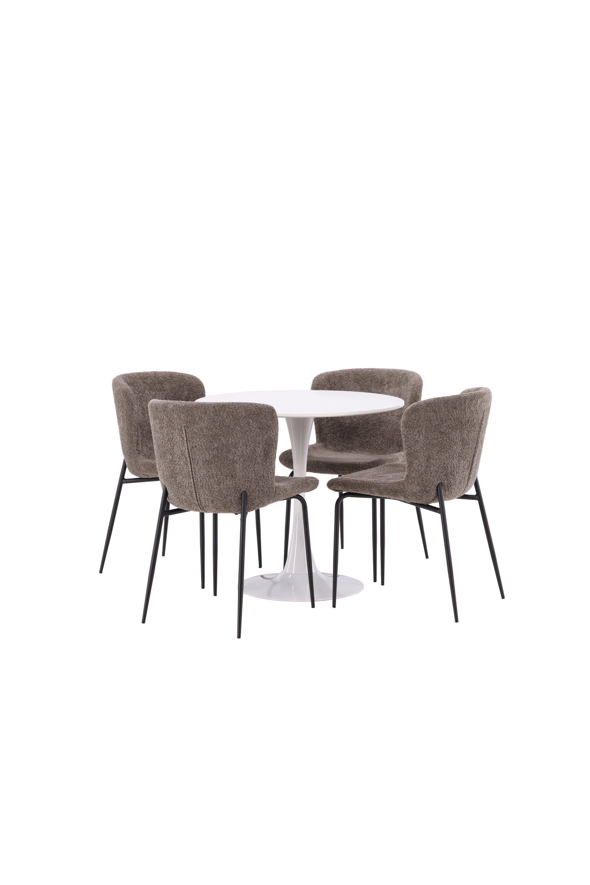 Hamden Esszimmerset + Modesto ⌀80cm/4St. in Schwarz, Dunkelgrau präsentiert im Onlineshop von KAQTU Design AG. Esszimmerset ist von Venture Home