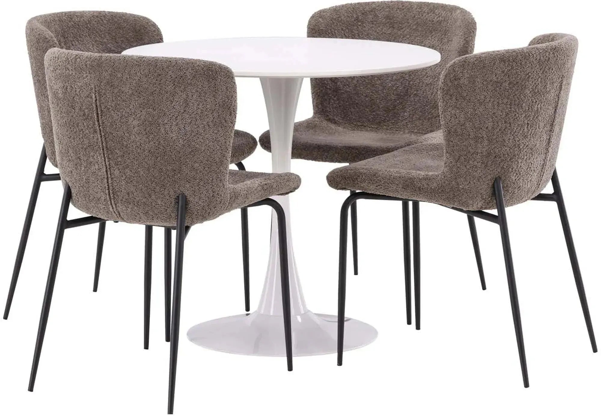 Stilvolles Hamden Esszimmerset mit rundem Modesto Tisch für 4 Personen.