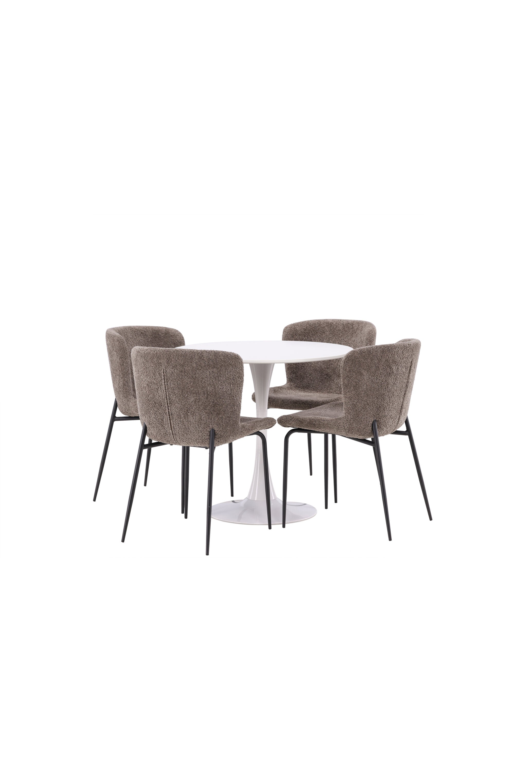 Hamden Esszimmerset + Modesto ⌀80cm/4St. in Schwarz, Dunkelgrau präsentiert im Onlineshop von KAQTU Design AG. Esszimmerset ist von Venture Home