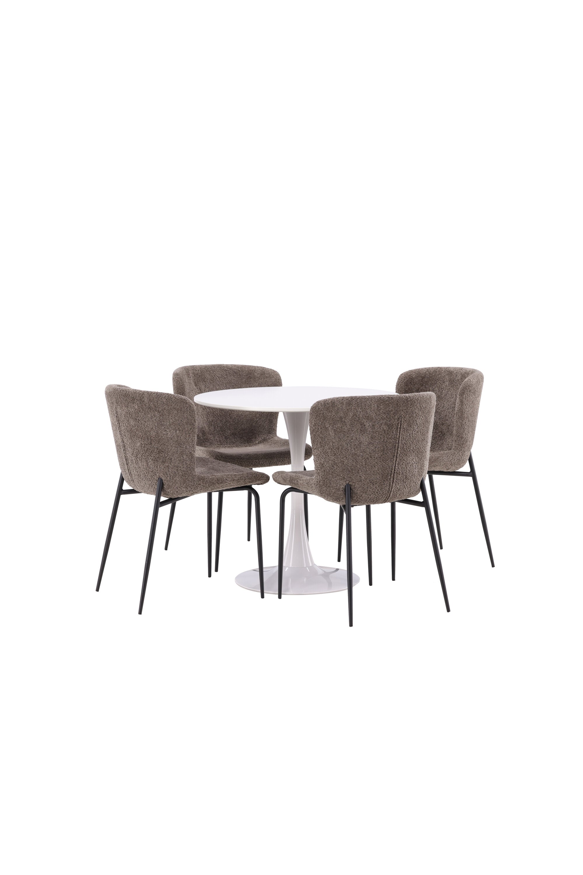 Hamden Esszimmerset + Modesto ⌀80cm/4St. in Schwarz, Dunkelgrau präsentiert im Onlineshop von KAQTU Design AG. Esszimmerset ist von Venture Home