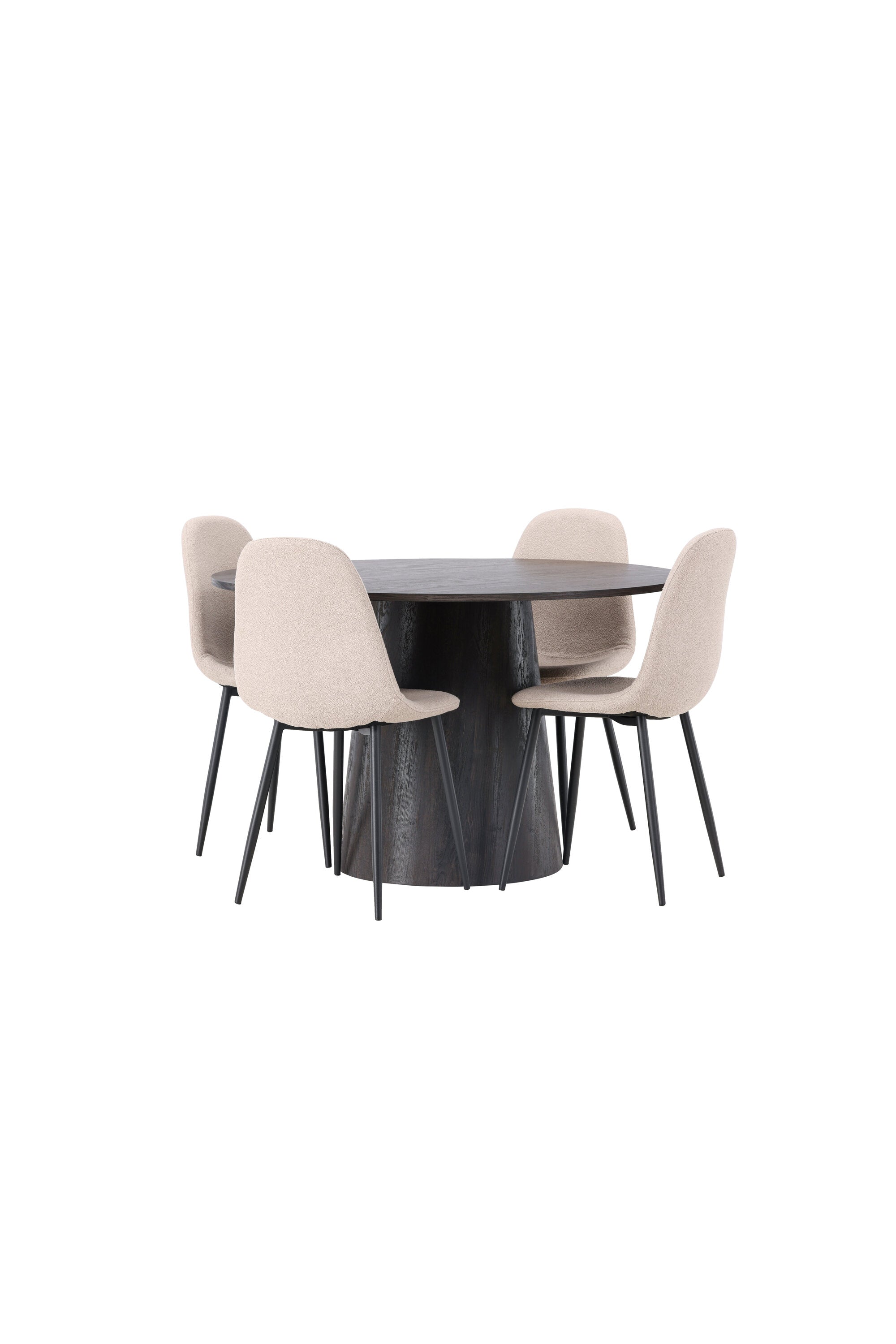 Lanzo Esszimmerset + Polar ⌀120cm/4St. in Braun / Beige / Schwarz präsentiert im Onlineshop von KAQTU Design AG. Esszimmerset ist von Venture Home