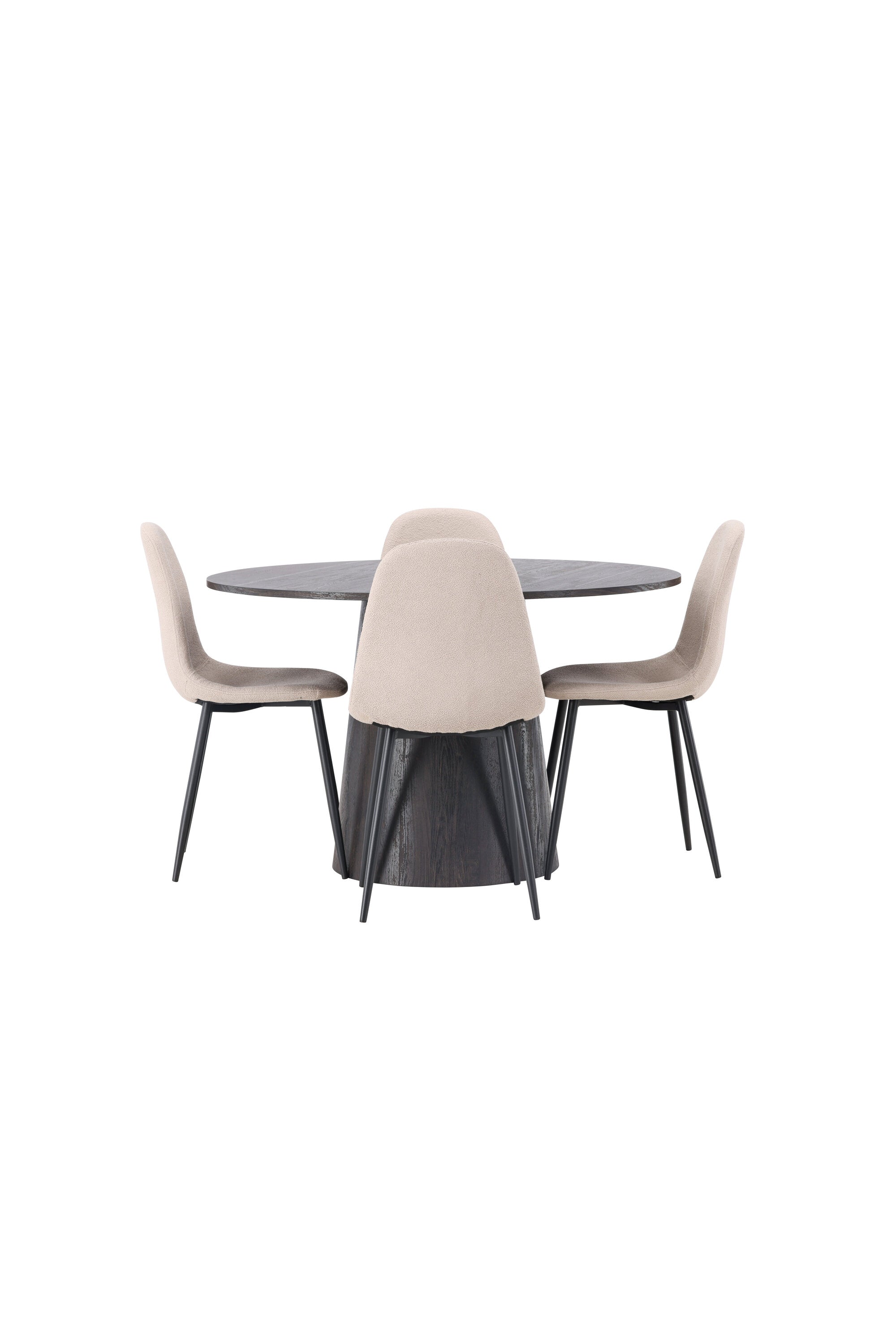 Lanzo Esszimmerset + Polar ⌀120cm/4St. in Braun / Beige / Schwarz präsentiert im Onlineshop von KAQTU Design AG. Esszimmerset ist von Venture Home