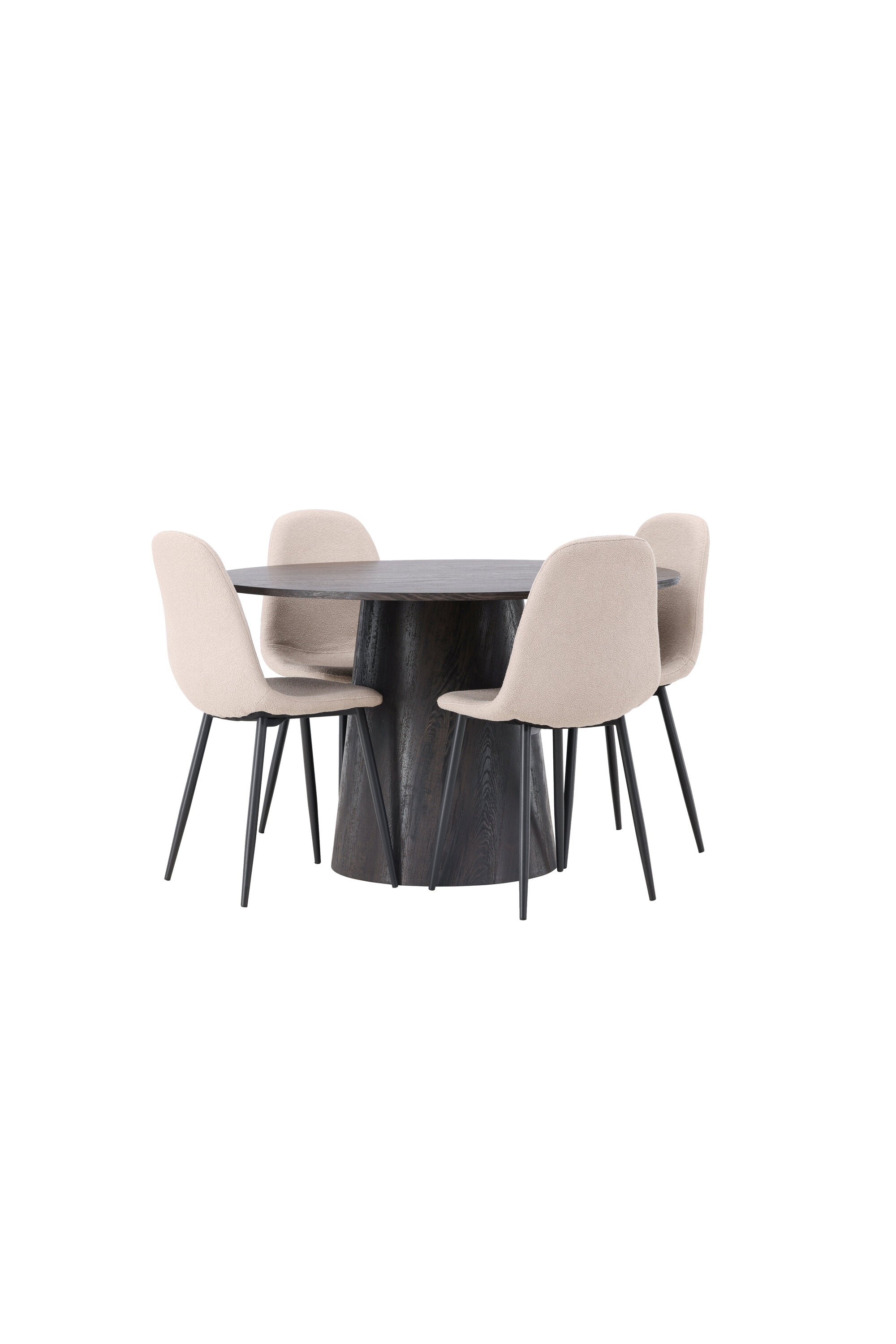 Lanzo Esszimmerset + Polar ⌀120cm/4St. in Braun / Beige / Schwarz präsentiert im Onlineshop von KAQTU Design AG. Esszimmerset ist von Venture Home