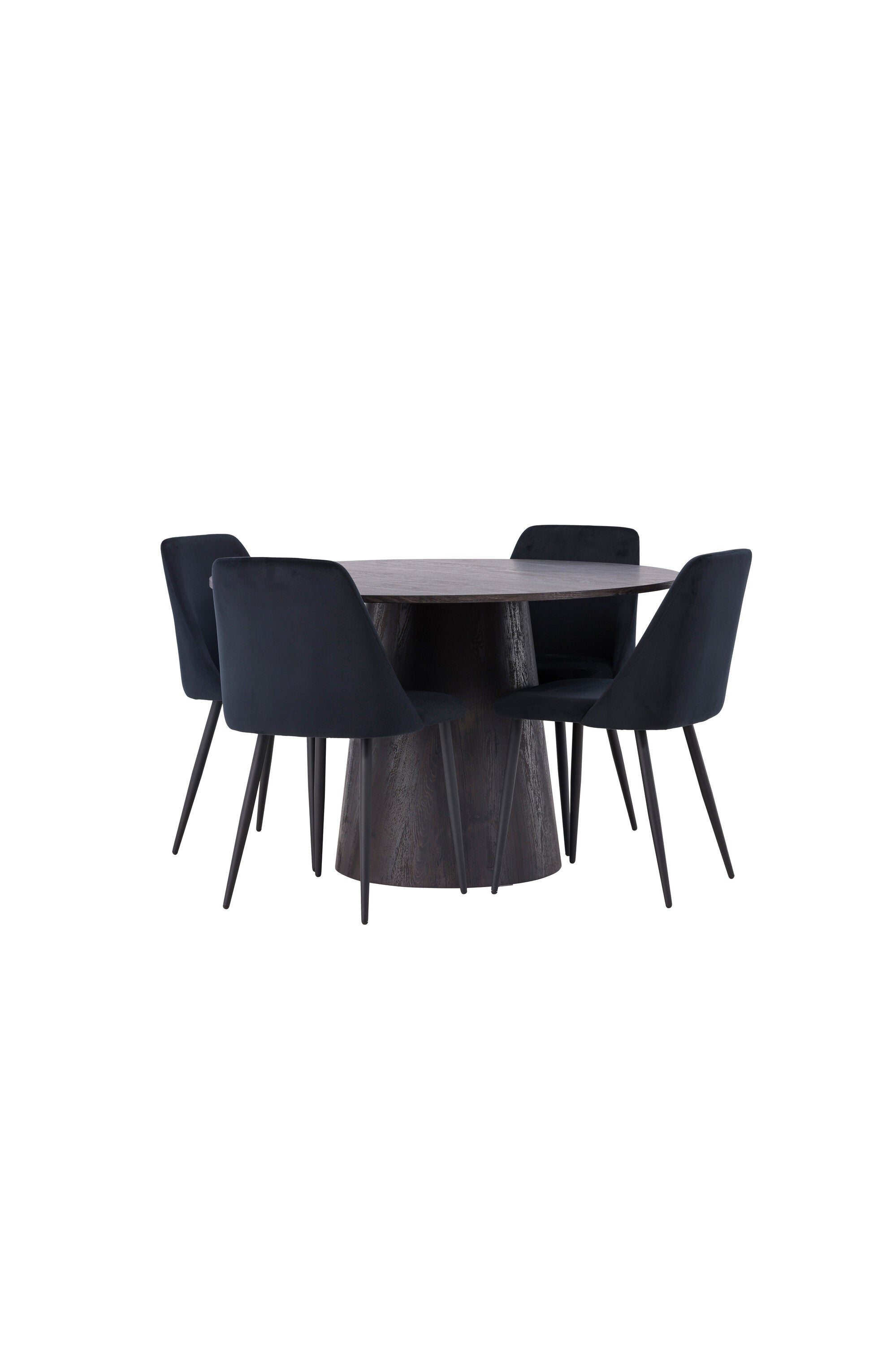 Lanzo Esszimmerset + Night ⌀120cm/4St. in Schwarz präsentiert im Onlineshop von KAQTU Design AG. Esszimmerset ist von Venture Home