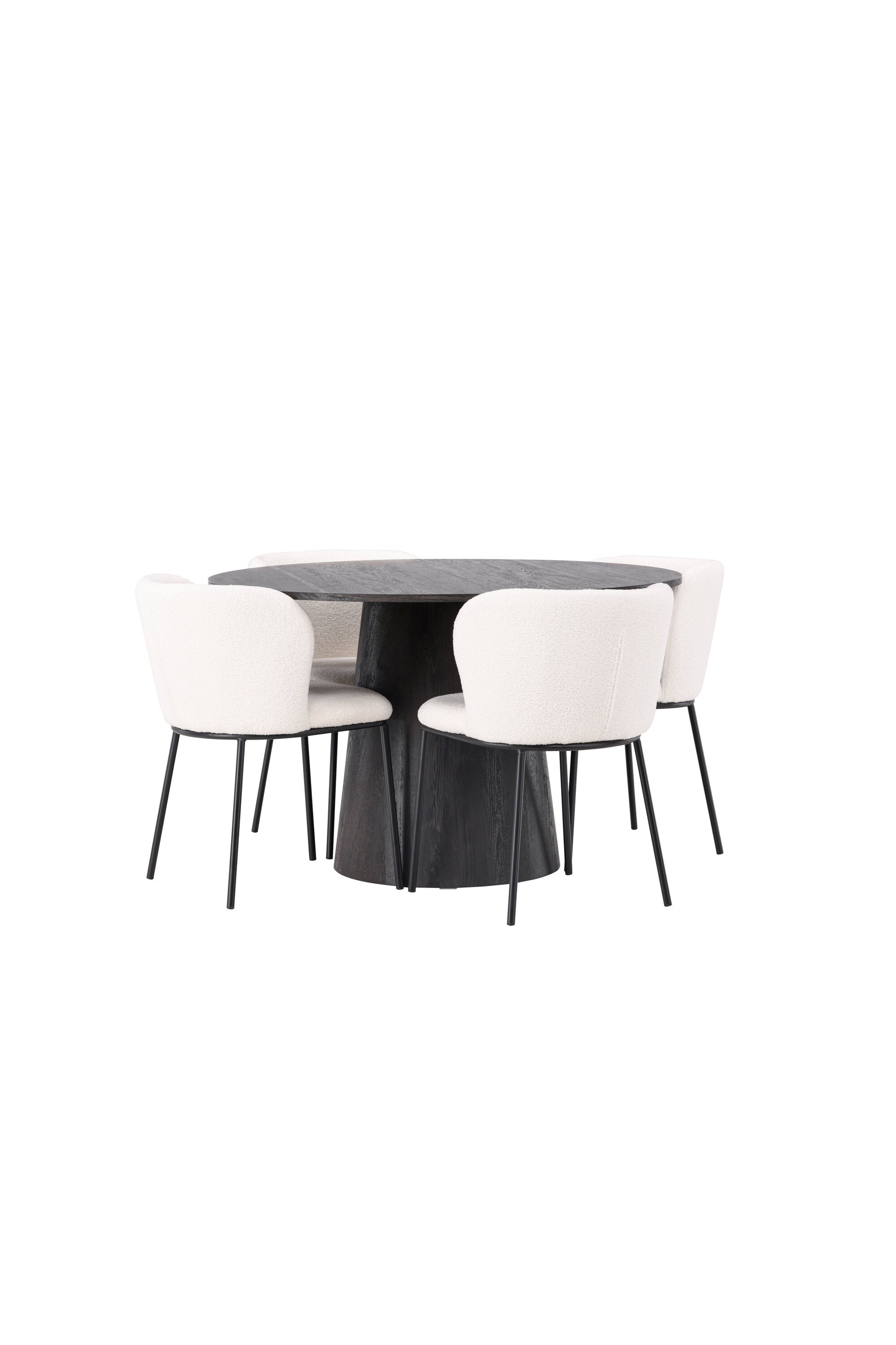 Lanzo Esszimmerset + Edina ⌀120cm/4St. in Braun / Schwarz-Weiss präsentiert im Onlineshop von KAQTU Design AG. Esszimmerset ist von Venture Home