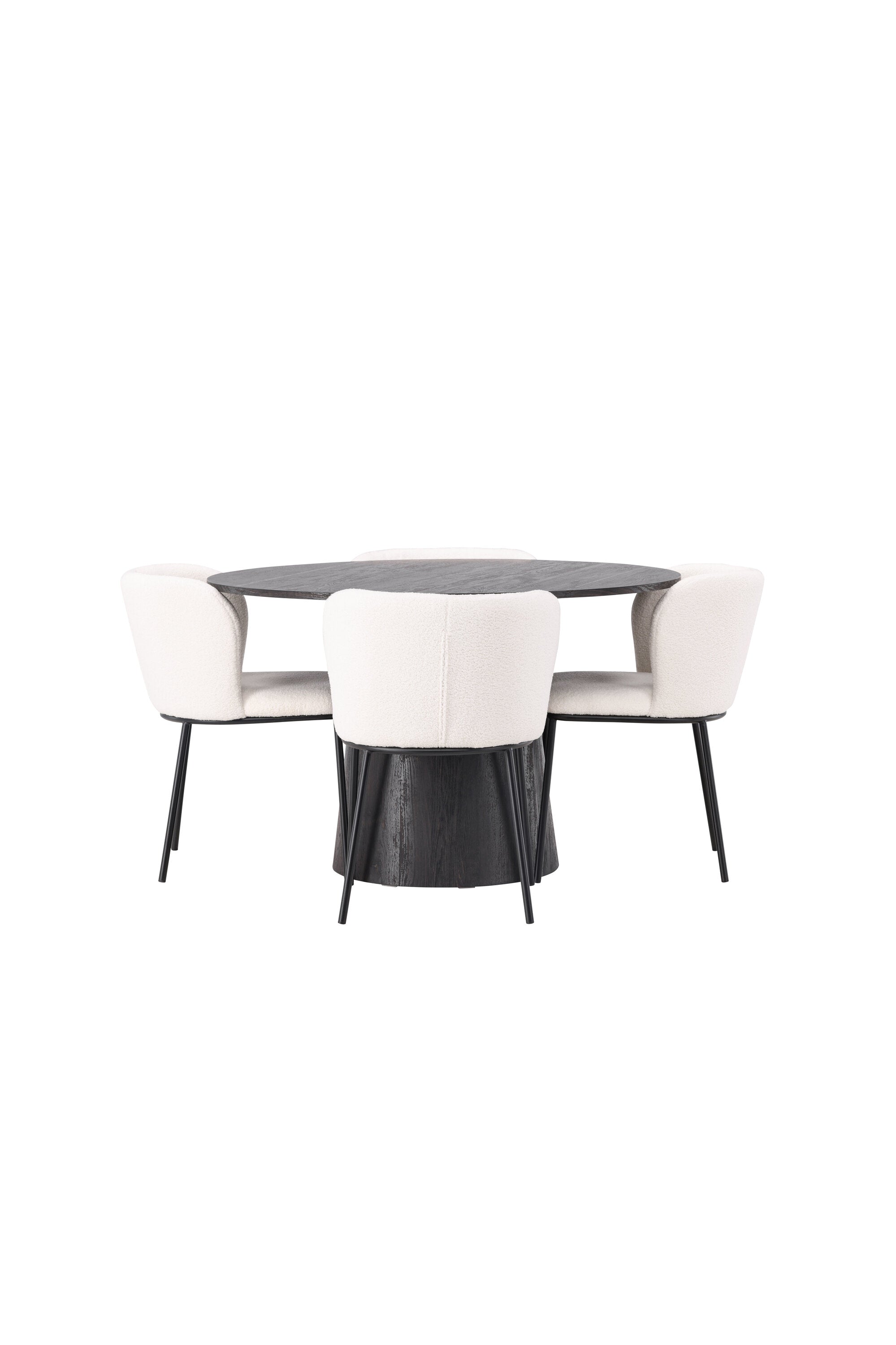 Lanzo Esszimmerset + Edina ⌀120cm/4St. in Braun / Schwarz-Weiss präsentiert im Onlineshop von KAQTU Design AG. Esszimmerset ist von Venture Home