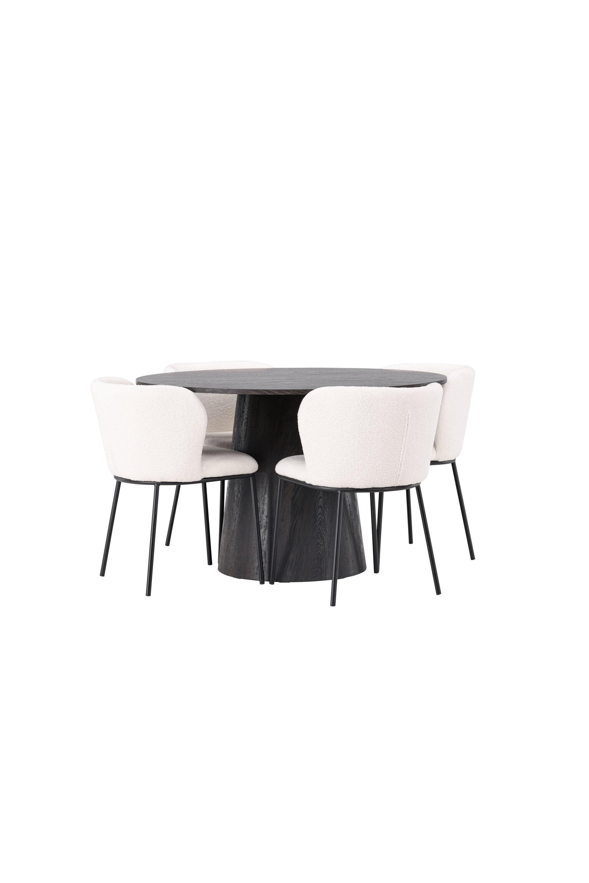 Lanzo Esszimmerset + Edina ⌀120cm/4St. in Braun / Schwarz-Weiss präsentiert im Onlineshop von KAQTU Design AG. Esszimmerset ist von Venture Home
