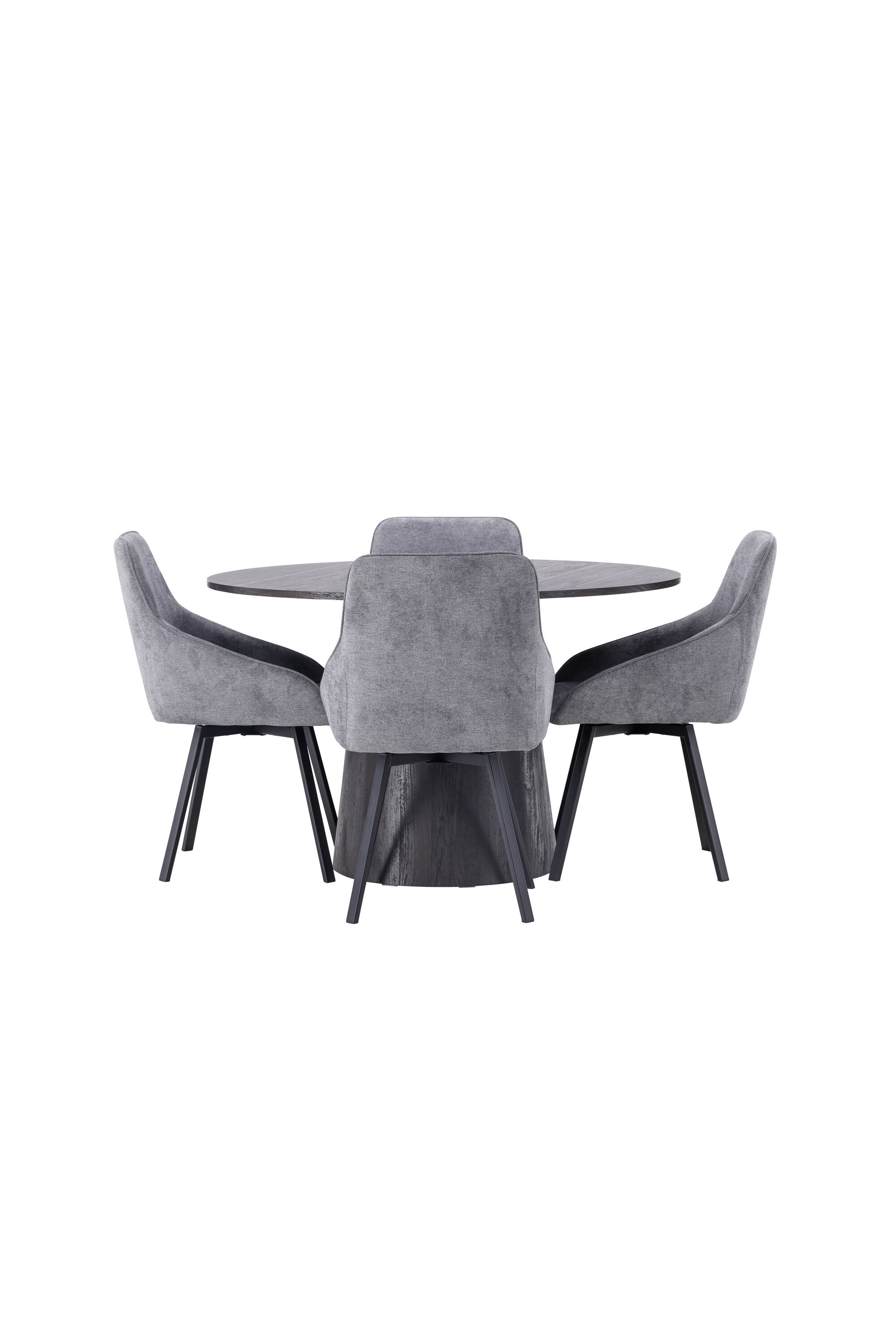 Lanzo Esszimmerset + Rosie ⌀120cm/4St. in Schwarzgrau präsentiert im Onlineshop von KAQTU Design AG. Esszimmerset ist von Venture Home
