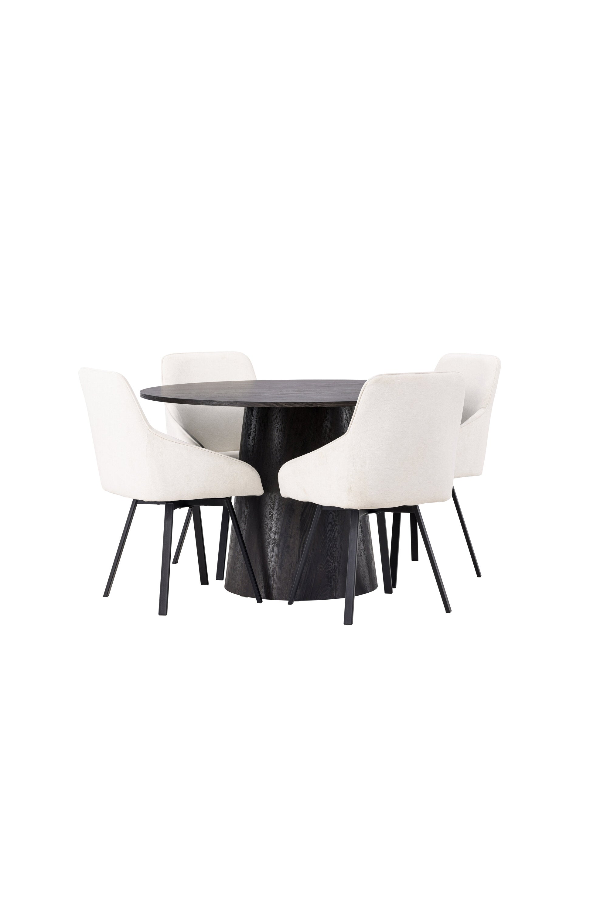 Lanzo Esszimmerset + Rosie ⌀120cm/4St. in Braun / Beige / Schwarz präsentiert im Onlineshop von KAQTU Design AG. Esszimmerset ist von Venture Home