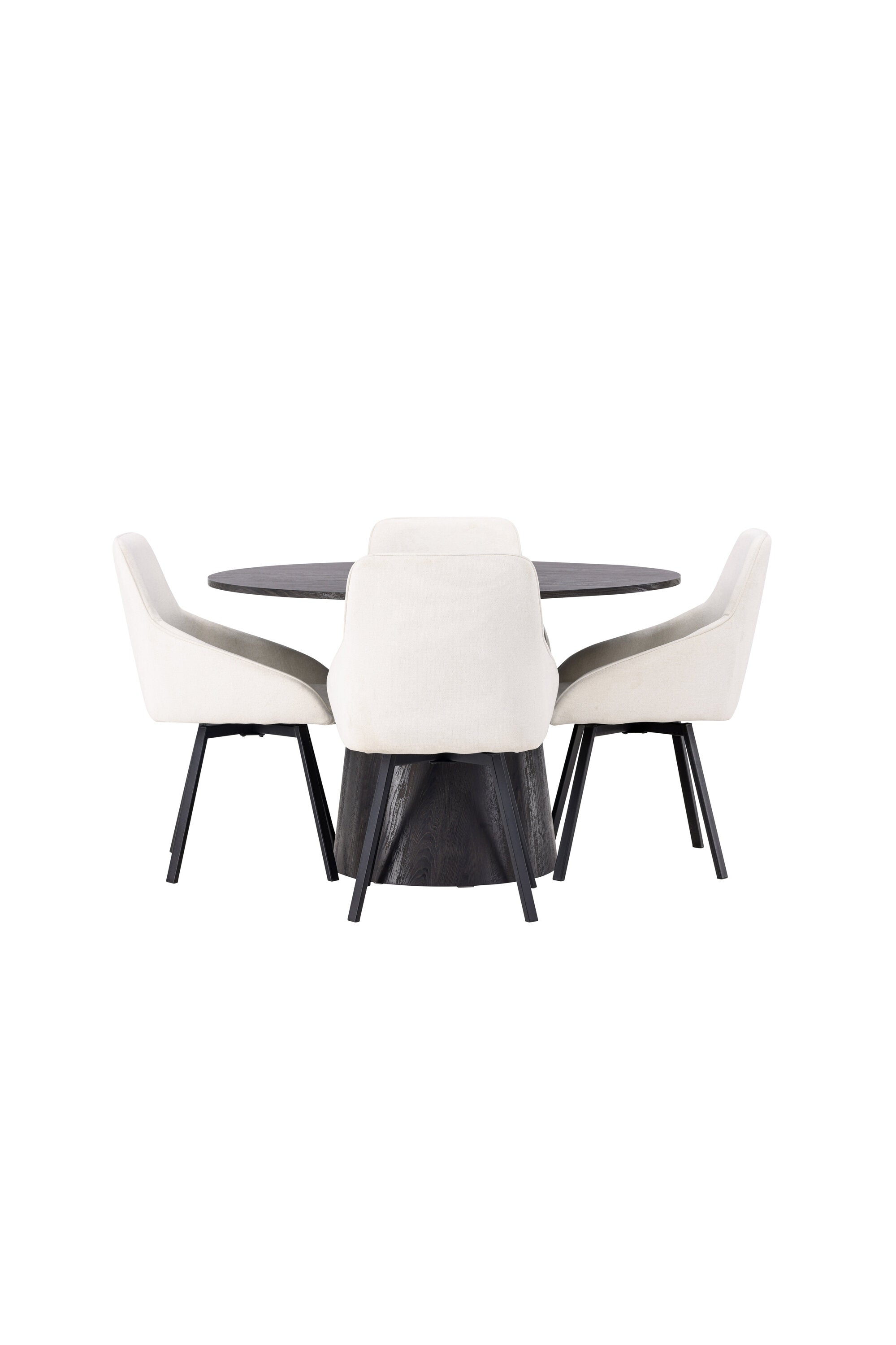 Lanzo Esszimmerset + Rosie ⌀120cm/4St. in Braun / Beige / Schwarz präsentiert im Onlineshop von KAQTU Design AG. Esszimmerset ist von Venture Home