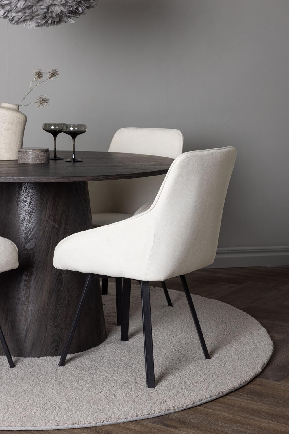 Lanzo Esszimmerset + Rosie ⌀120cm/4St. in Braun / Beige / Schwarz präsentiert im Onlineshop von KAQTU Design AG. Esszimmerset ist von Venture Home