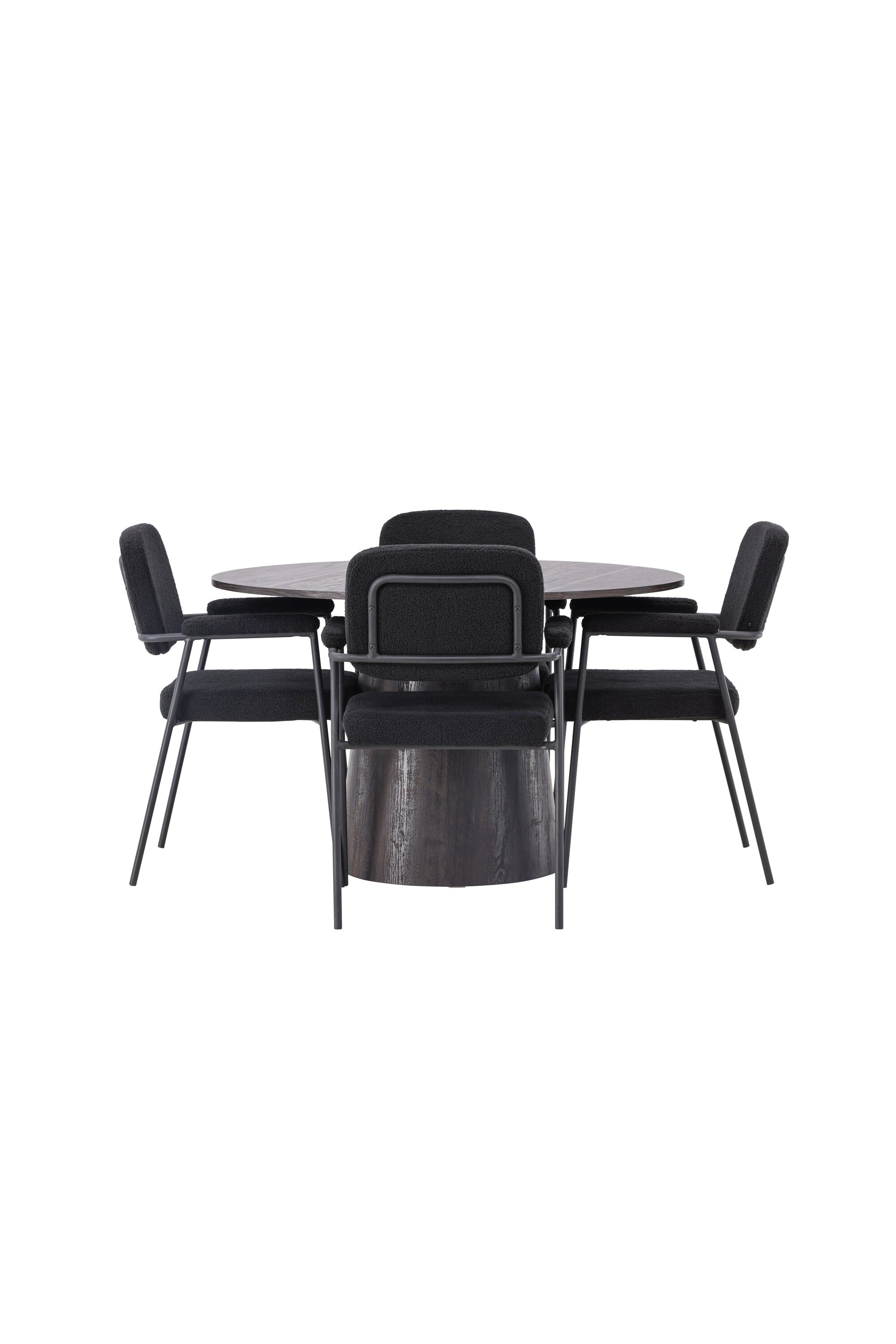 Lanzo Esszimmerset + Yesterday ⌀120cm/4St. in Braun / Schwarz präsentiert im Onlineshop von KAQTU Design AG. Esszimmerset ist von Venture Home